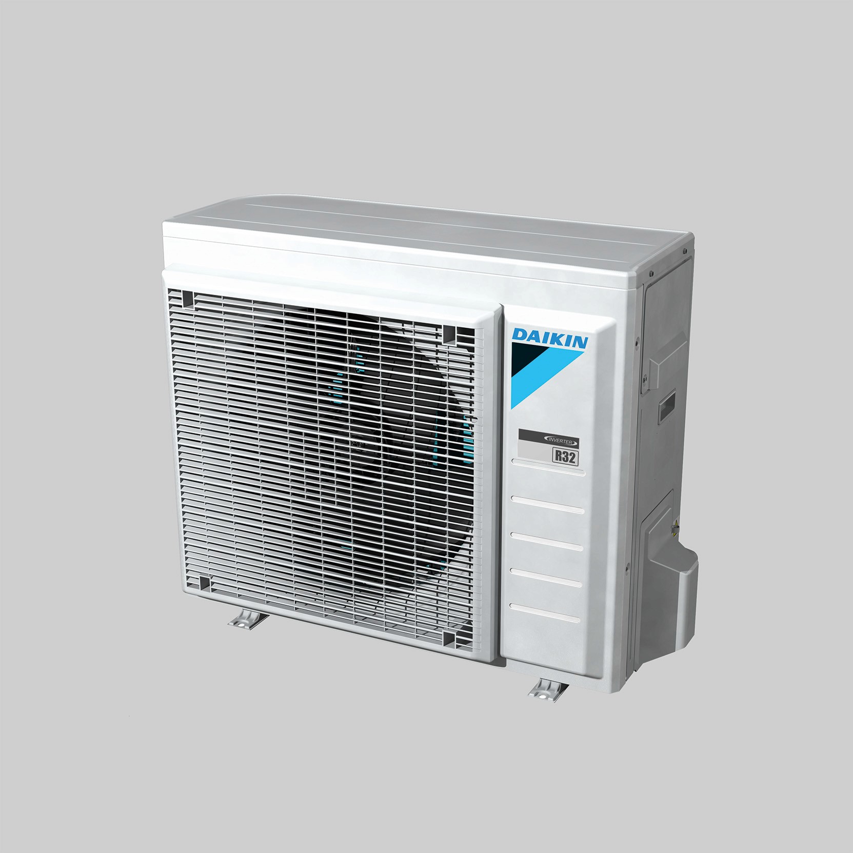 Lucht-water warmtepomp op grijze achtergrond Daikin Klimacalor Gent