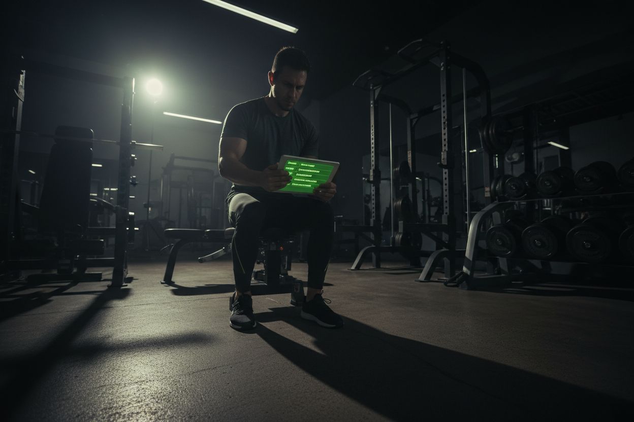 A person reviewing a weekly strength training schedule