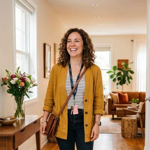 host entering property