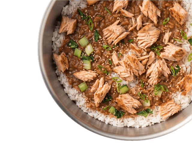 Teriyaki salmon, rice & bok choy