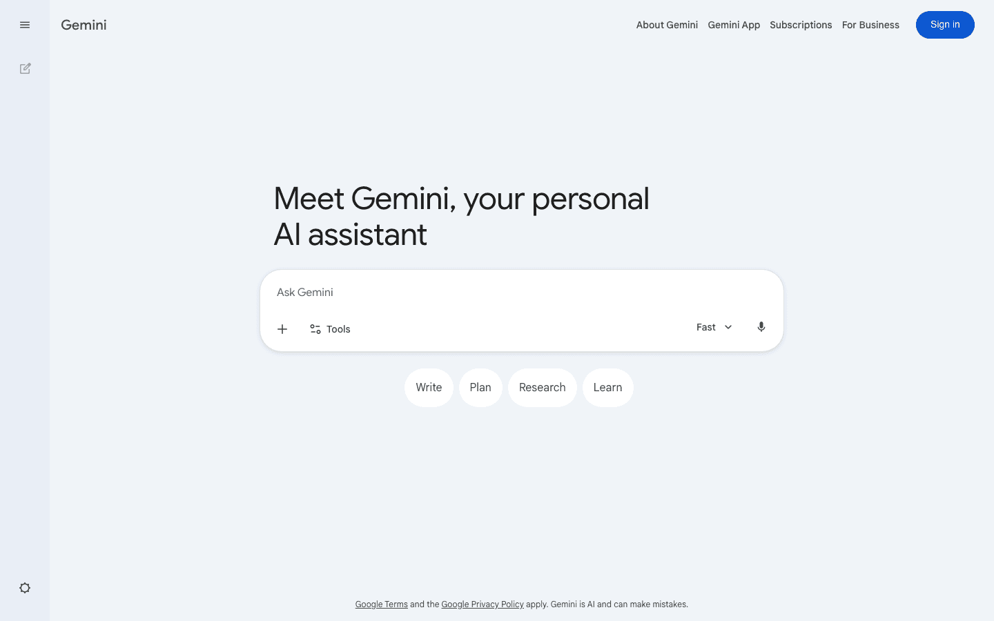Google Gemini AI assistant
