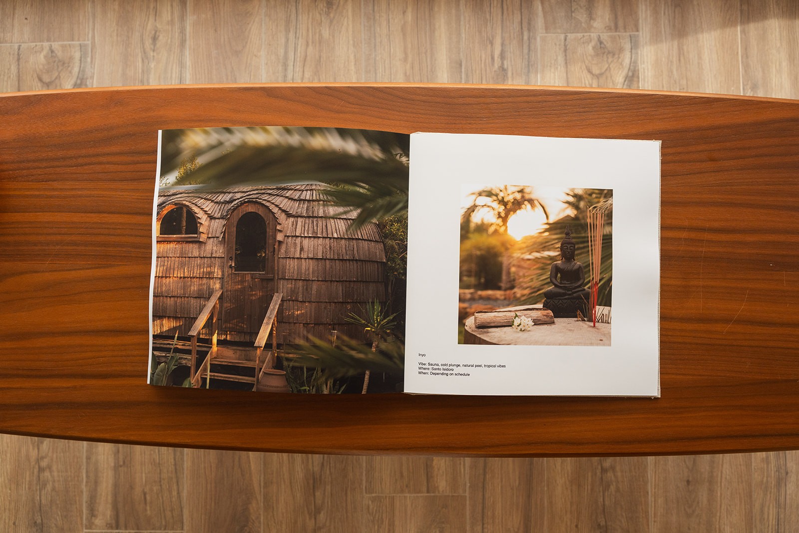 The book with a photo of Inyo sauna