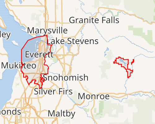 Map of Everett, Washington