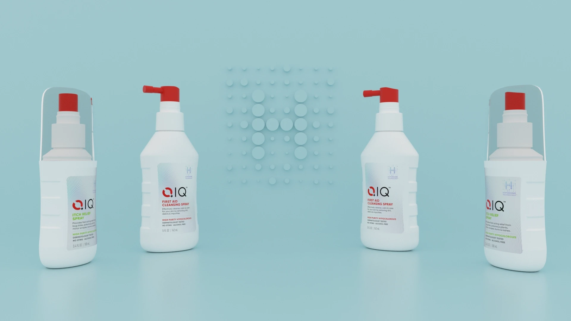 Qiq 3d branded product render shot