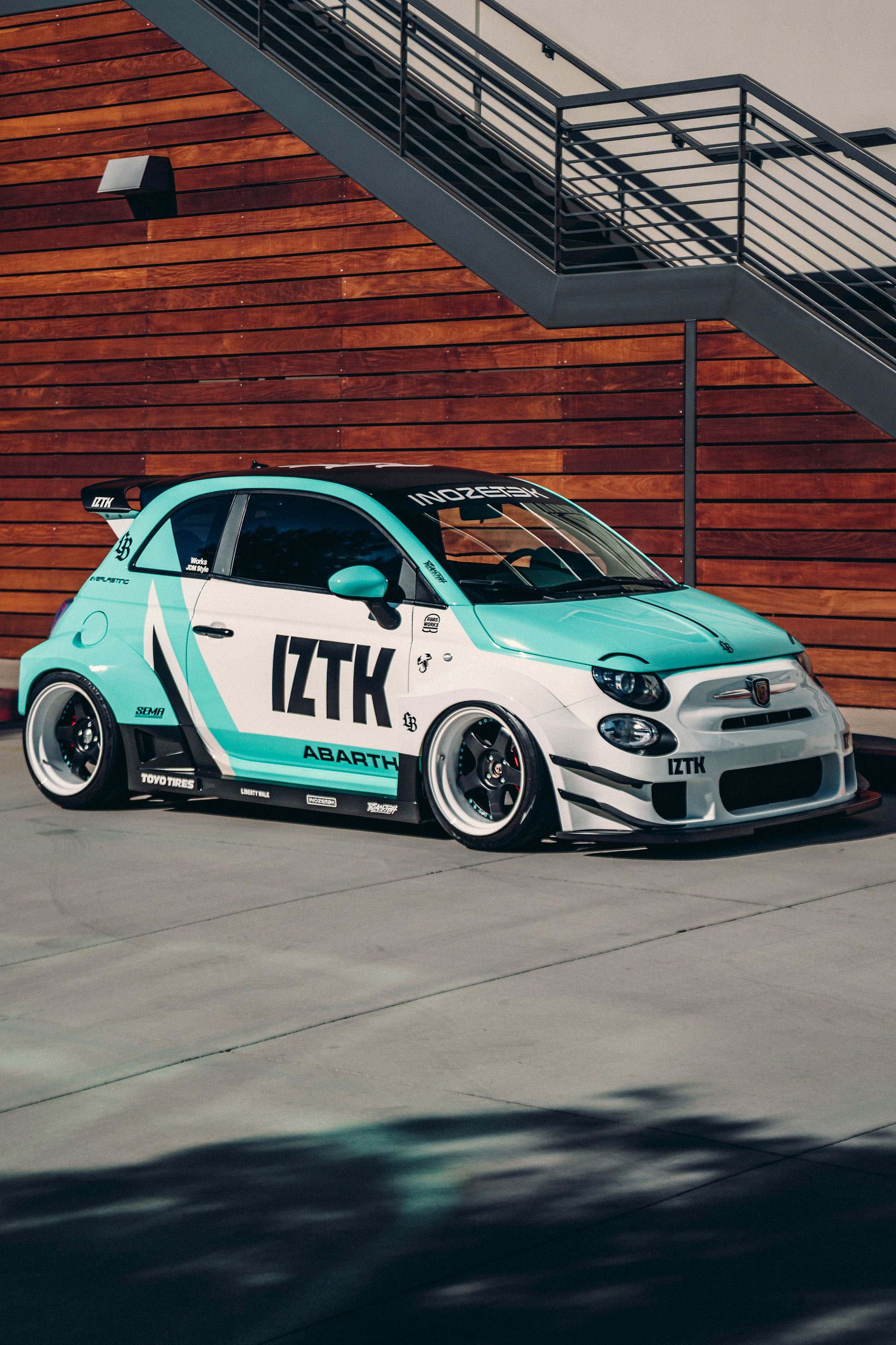 INOZETEK LB Tiffany Blue Super Gloss LBWorks Widebody Fiat  500
