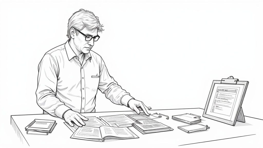 Eine Frau wählt sorgfältig ein Outfit für ihr Bewerbungsfoto aus.