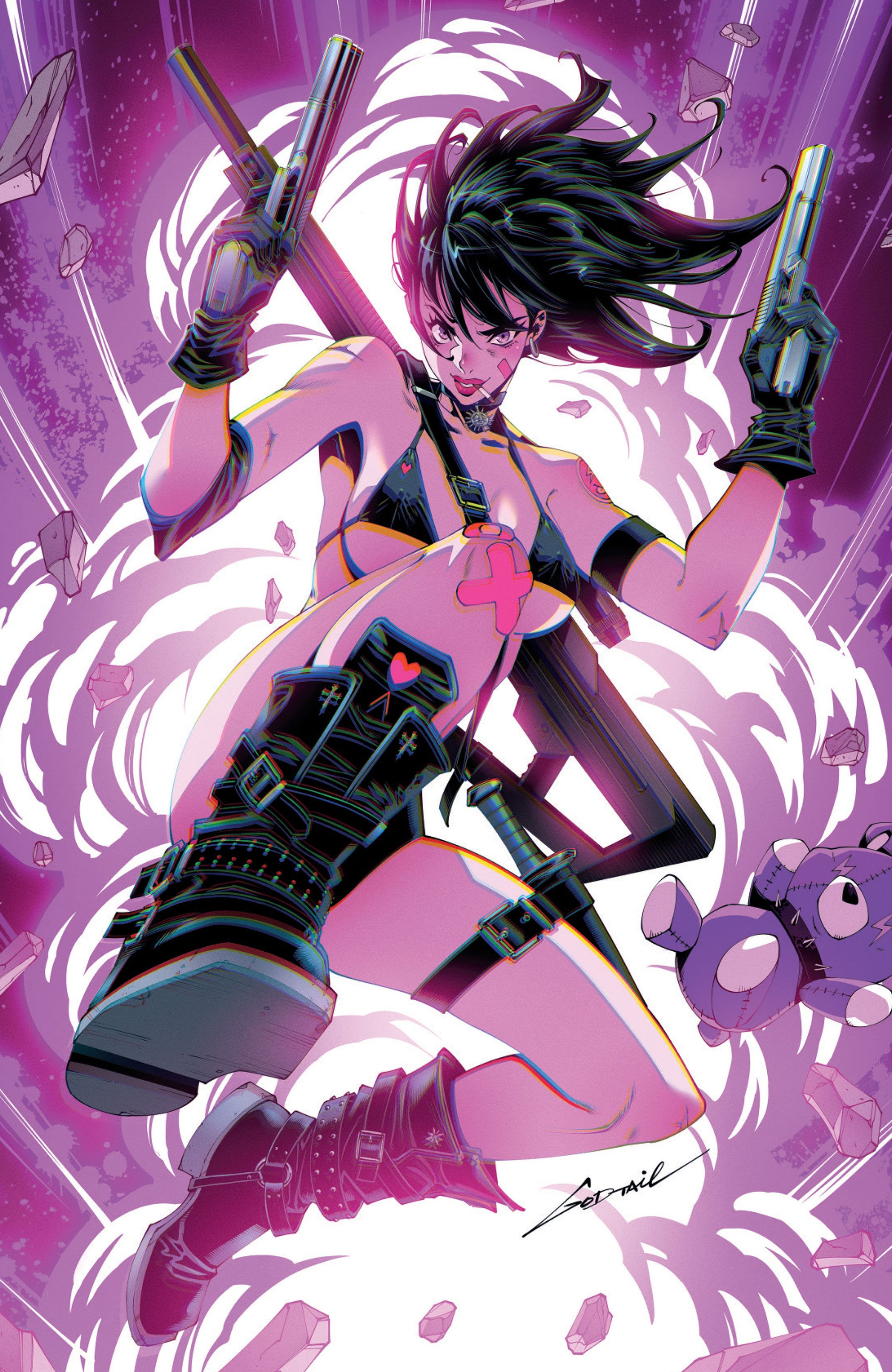 Gun Honey #1 GODTAIL Big Dex Comics MegaCon Exclusive Pink Heat Virgin Variant featuring seductive pink cover art with a limited convention release.