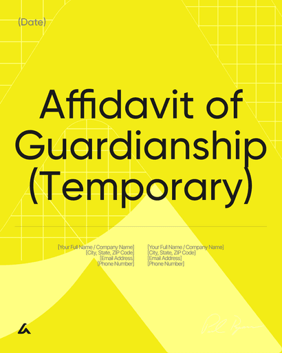 Affidavit of Guardianship (Temporary)