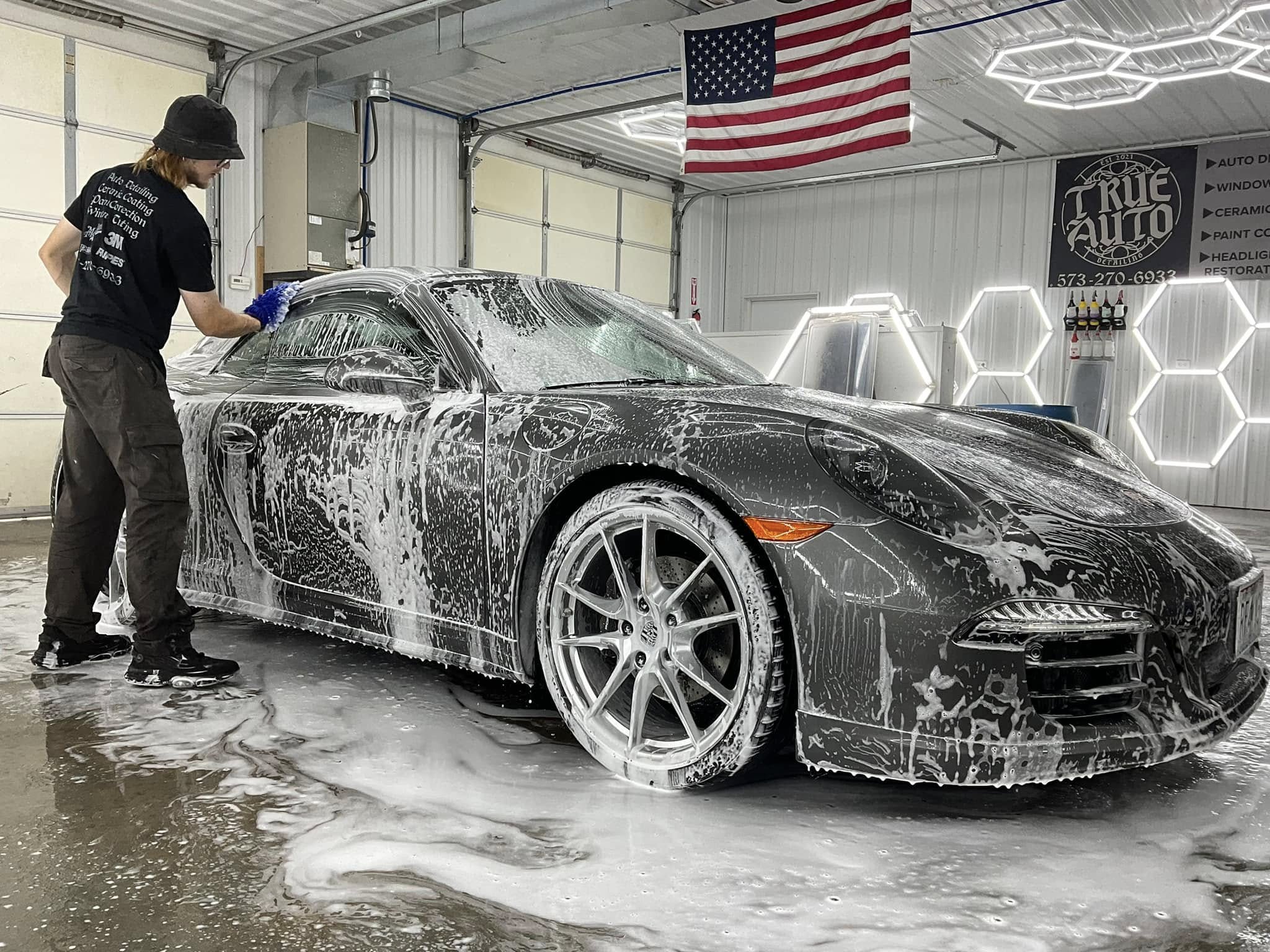 Grey Porsche After getting a detail