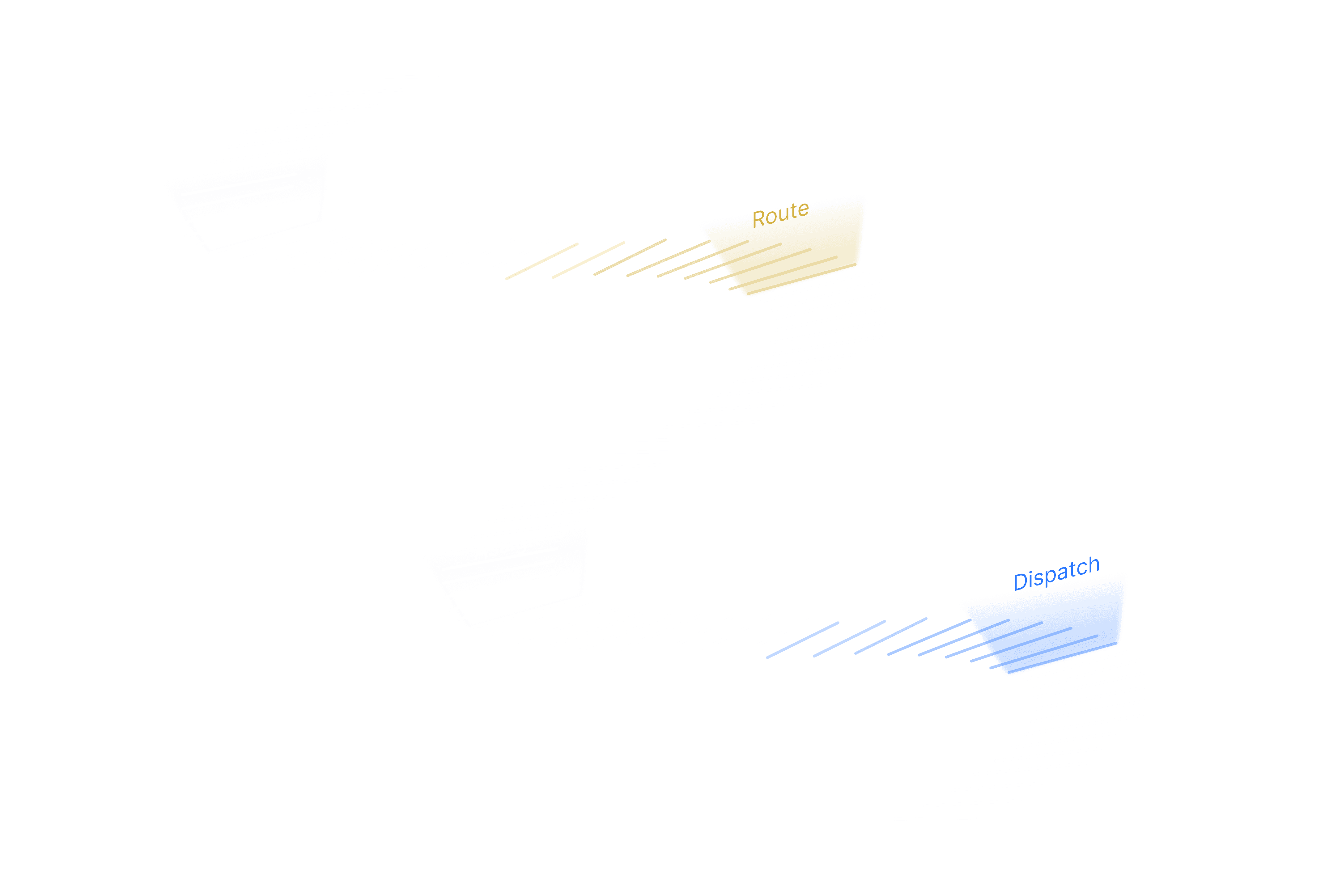 Abstract lines with labels “Route,” “Search,” and “Asset.”