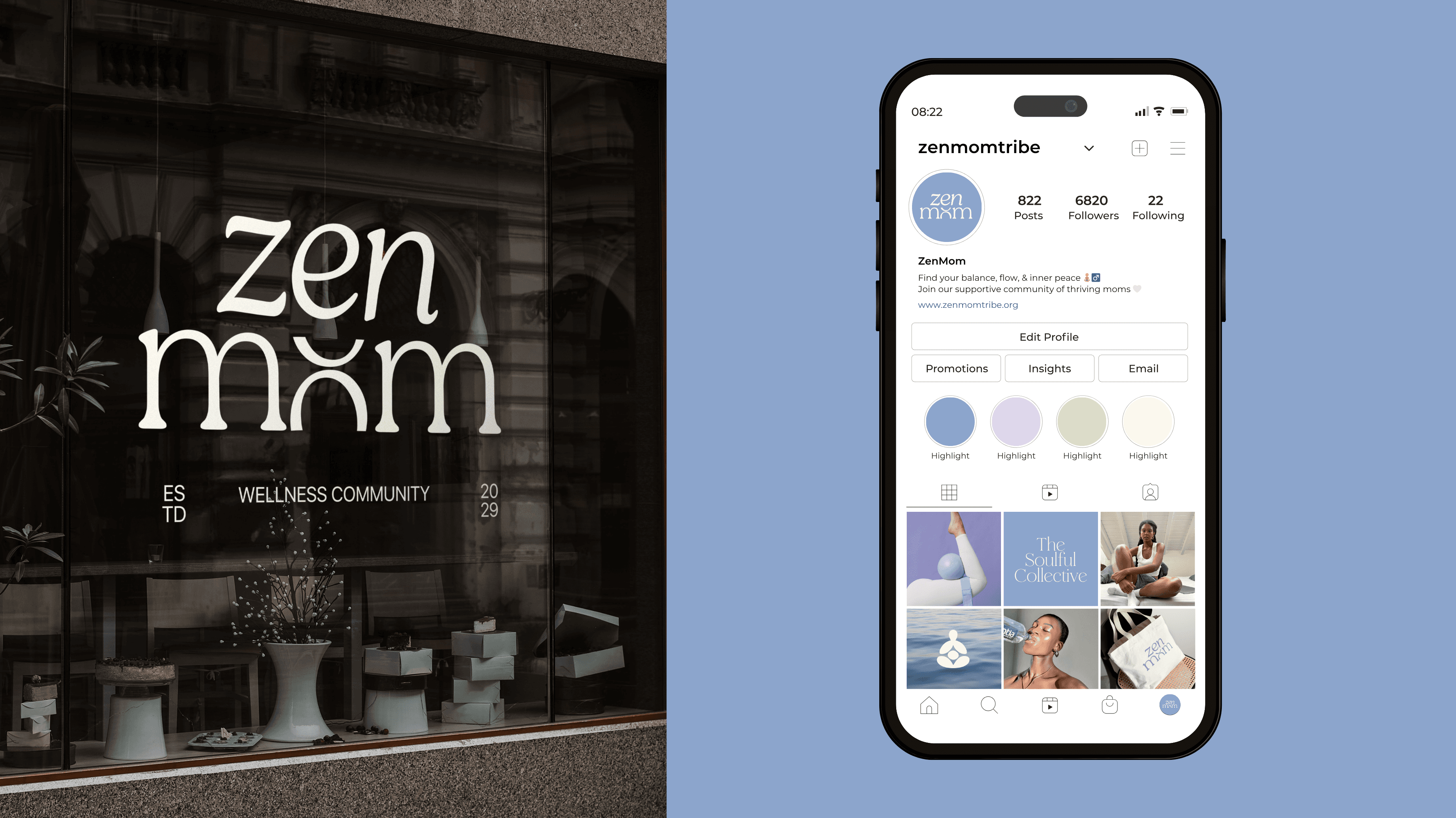 Zen Mom minimalist lifestyle community focused wellness branding and visual identity design by Atelier Jovae