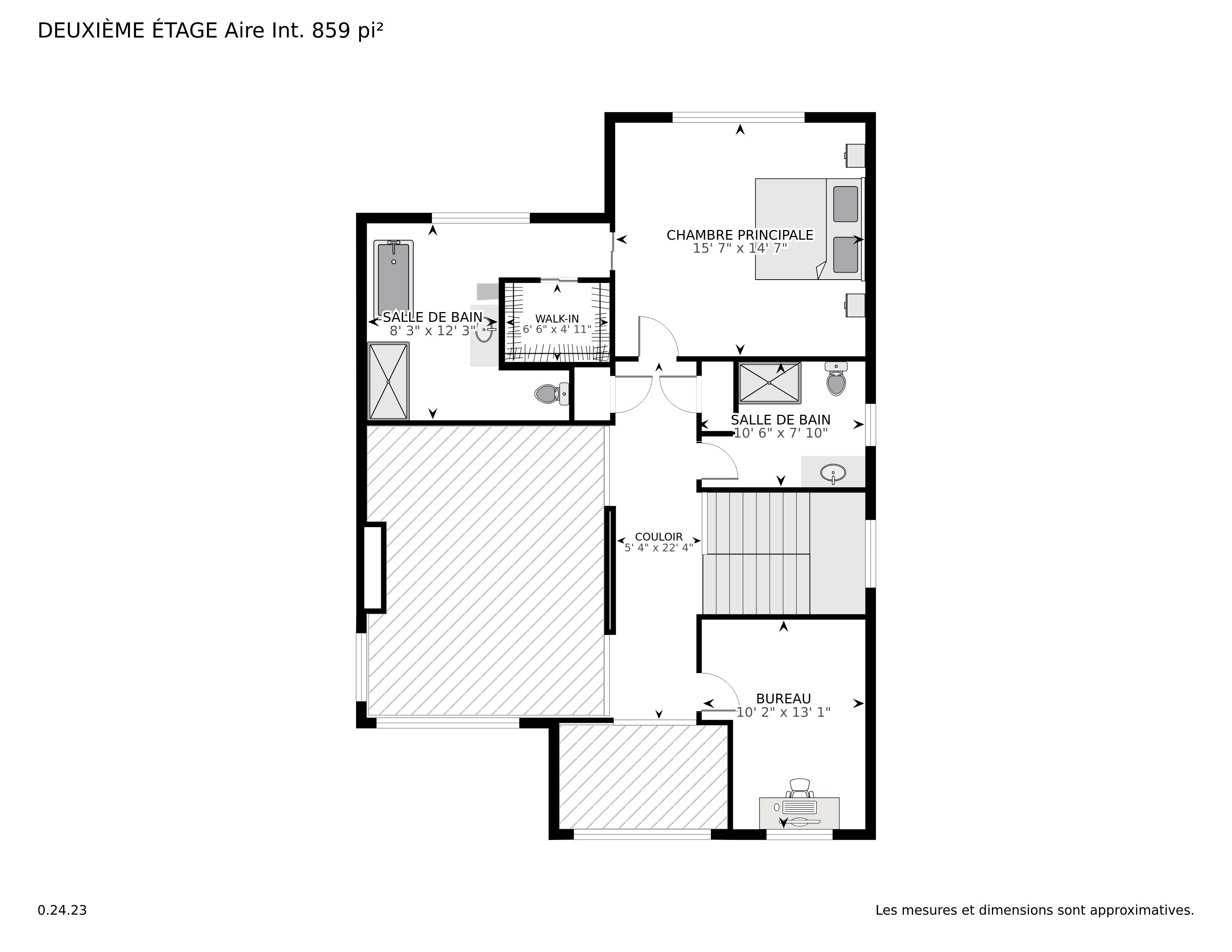 Plan d'étage pour le deuxième étage