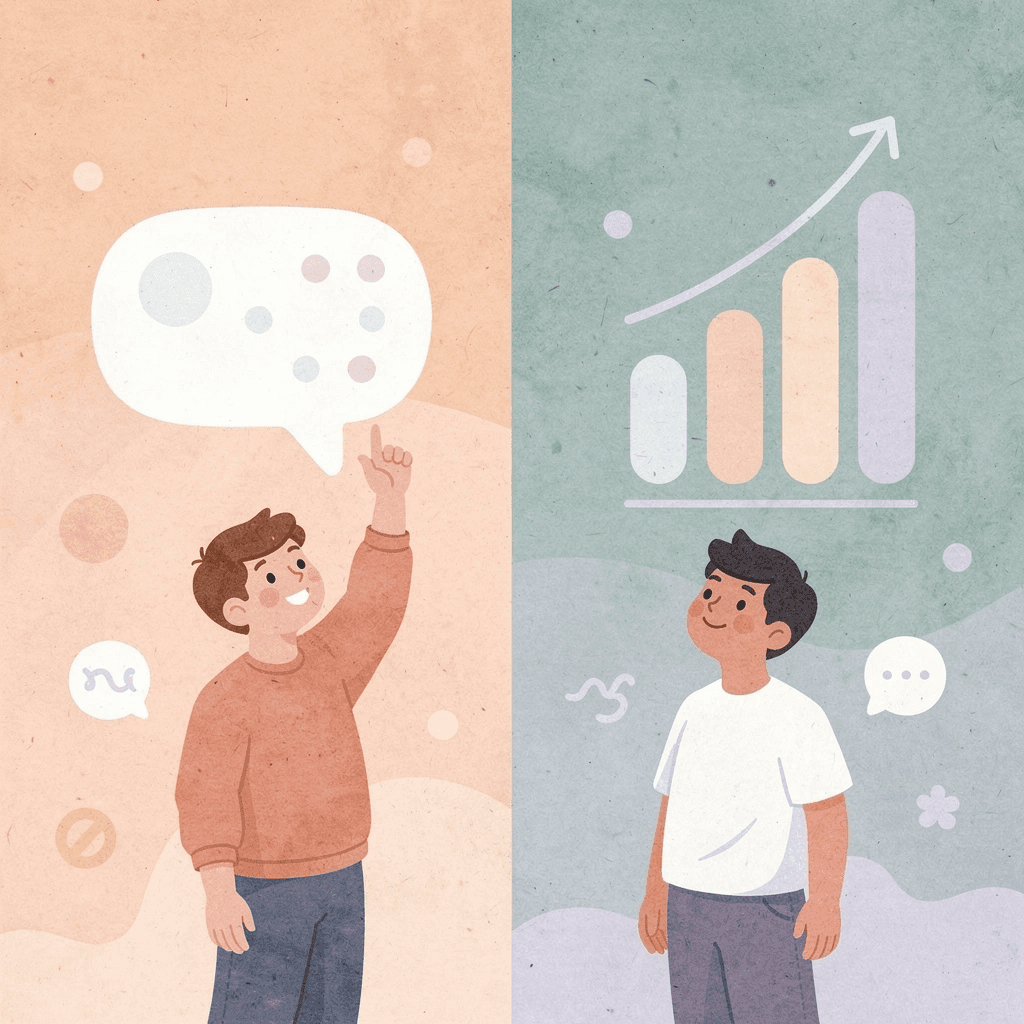 Illustration showing the contrast between English and Arabic language learning difficulty