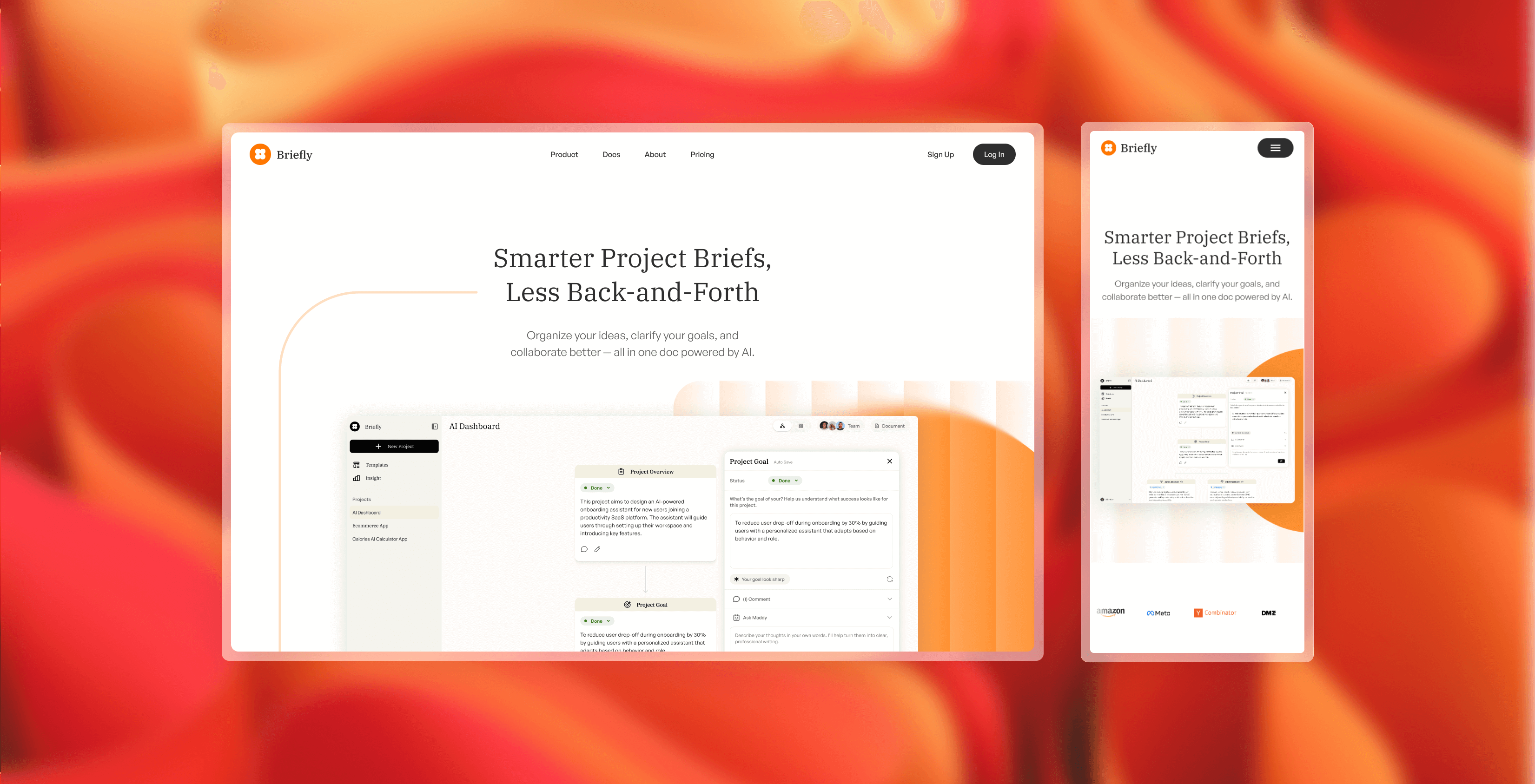 Strategic B2B SaaS landing page design and Webflow development for Briefly, featuring responsive layout architecture.