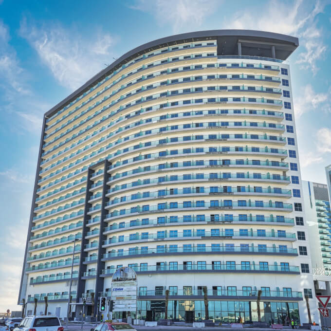 Stunning exterior view of Bella Rose apartments. Contact our real estate experts for the best property deals.