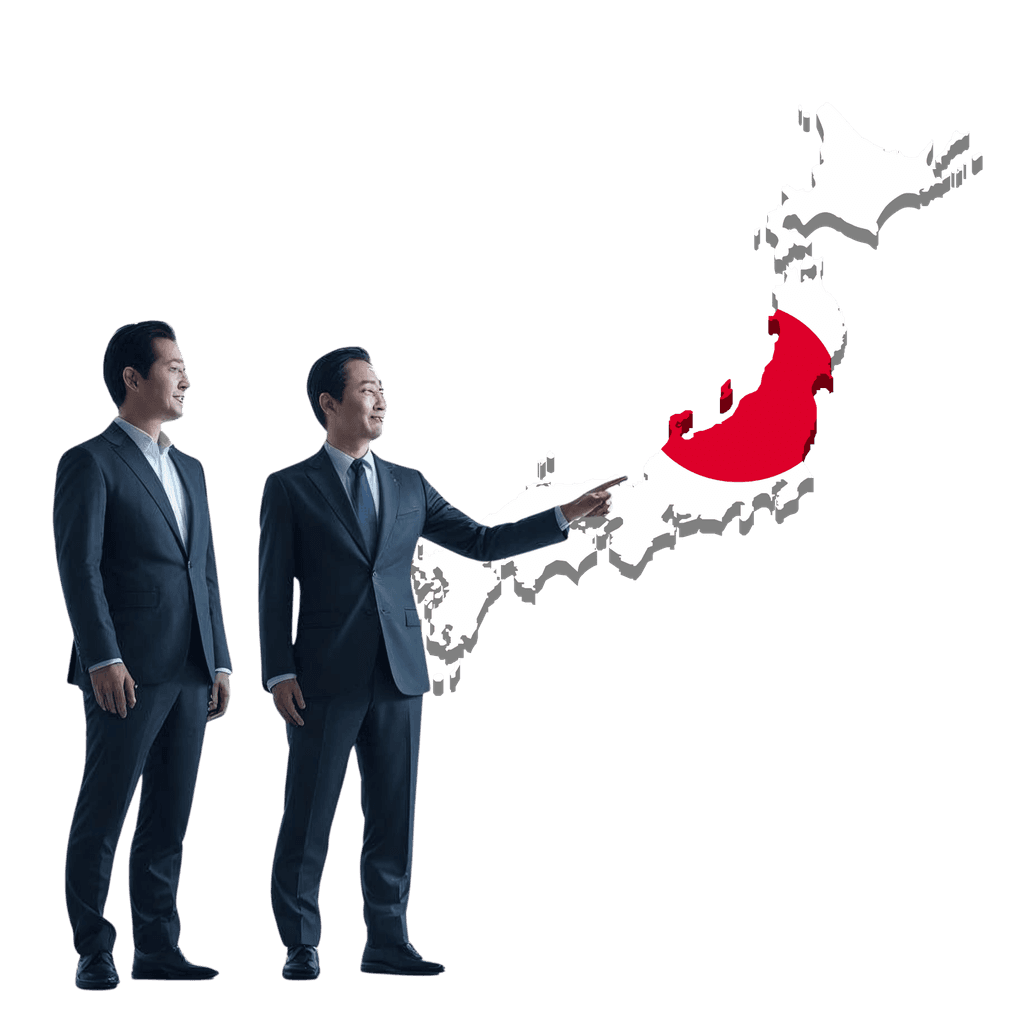 two men discussing in front of a lightbulb