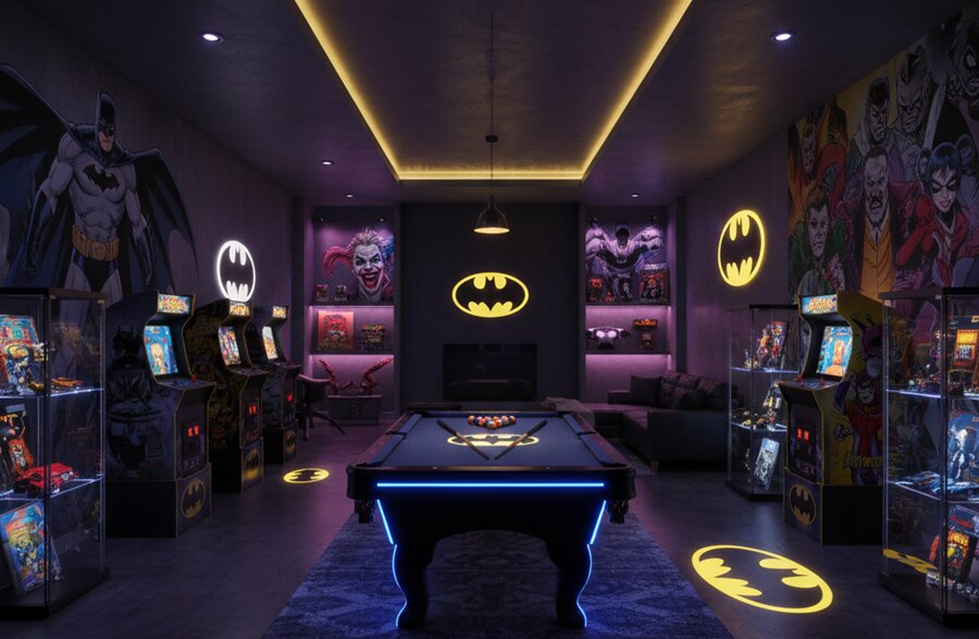Batman themed gaming room