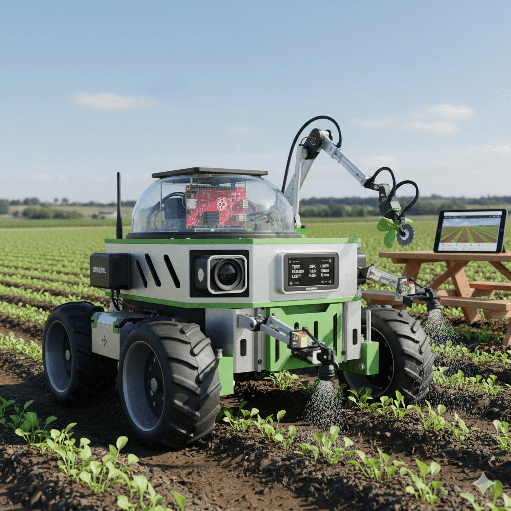 a tractor in a field