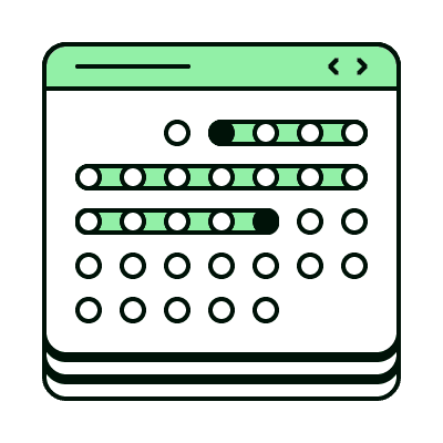 Illustration of calendar with dates selected