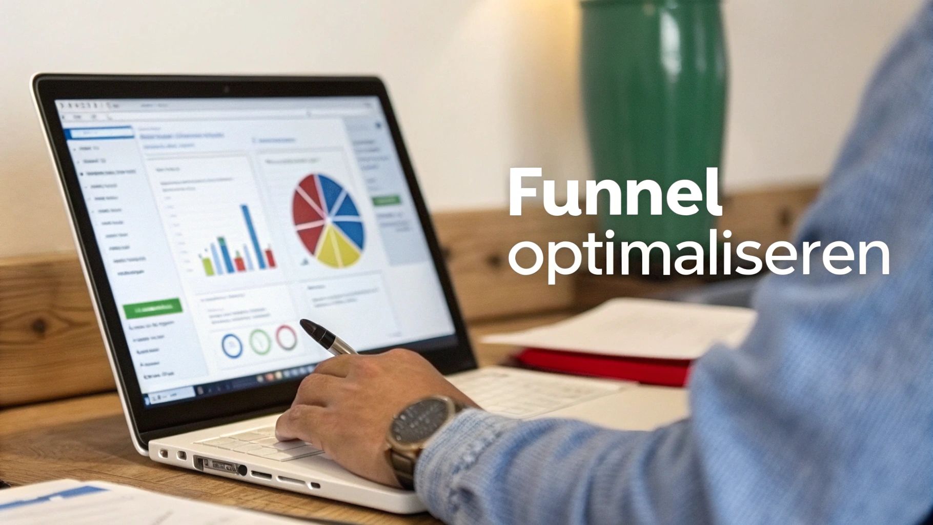 Een team dat data analyseert om een sales funnel te verbeteren