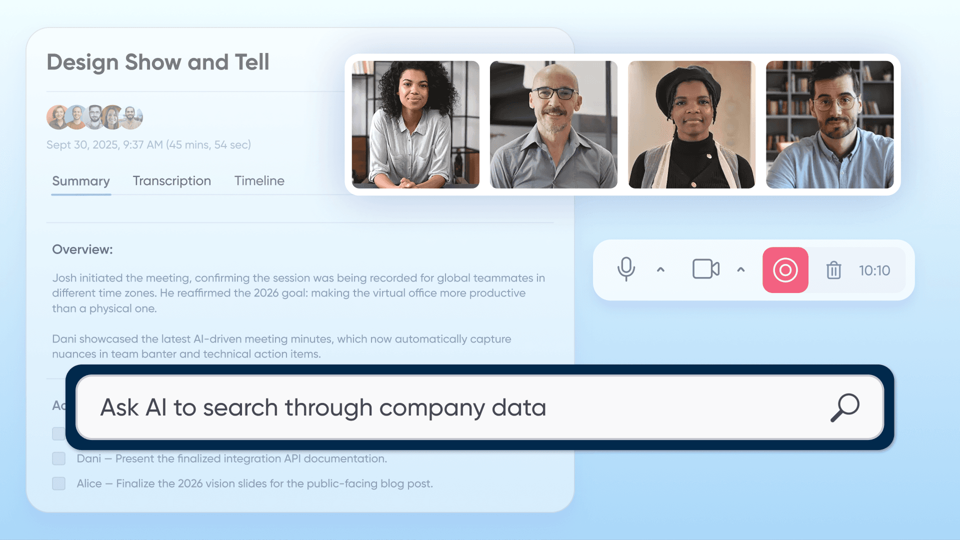 SoWork's AI meeting Summaries in action