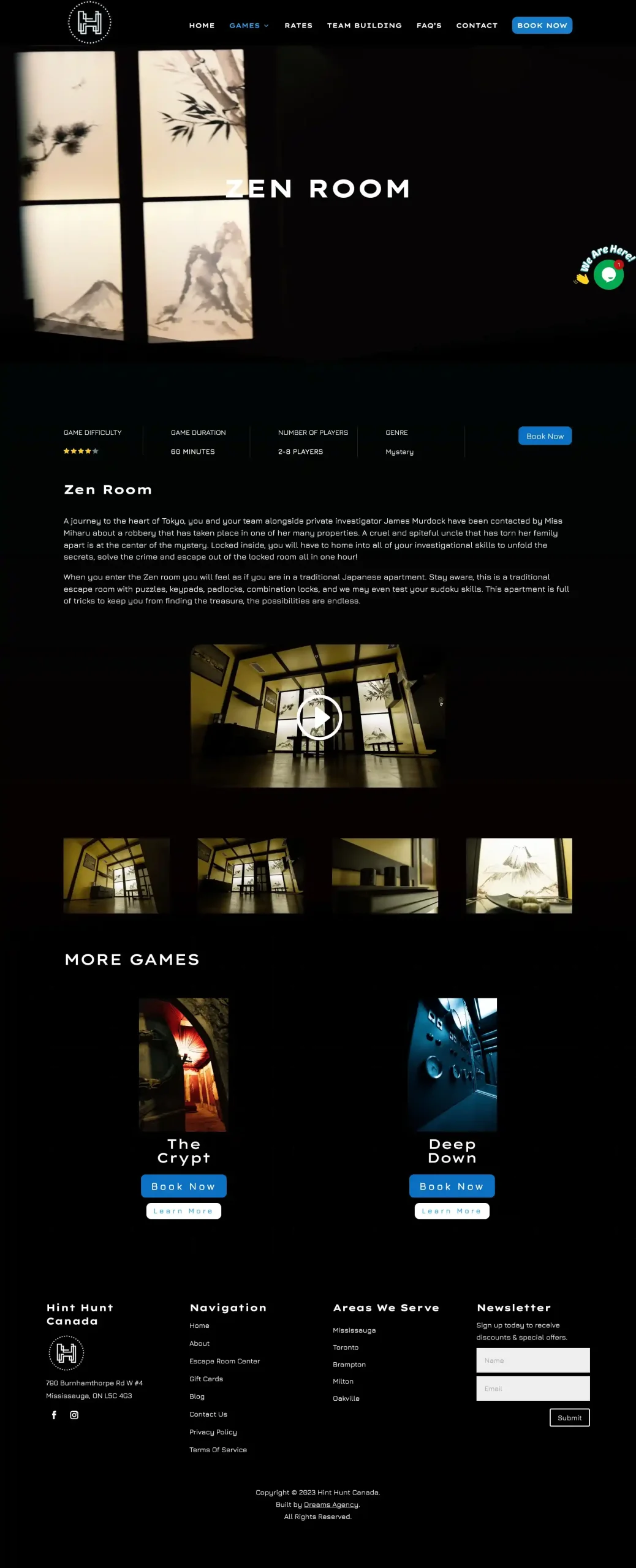 Zeen Room for hinthuntcanada website developed & designed by Dreams Agency Mississauga, Ontario