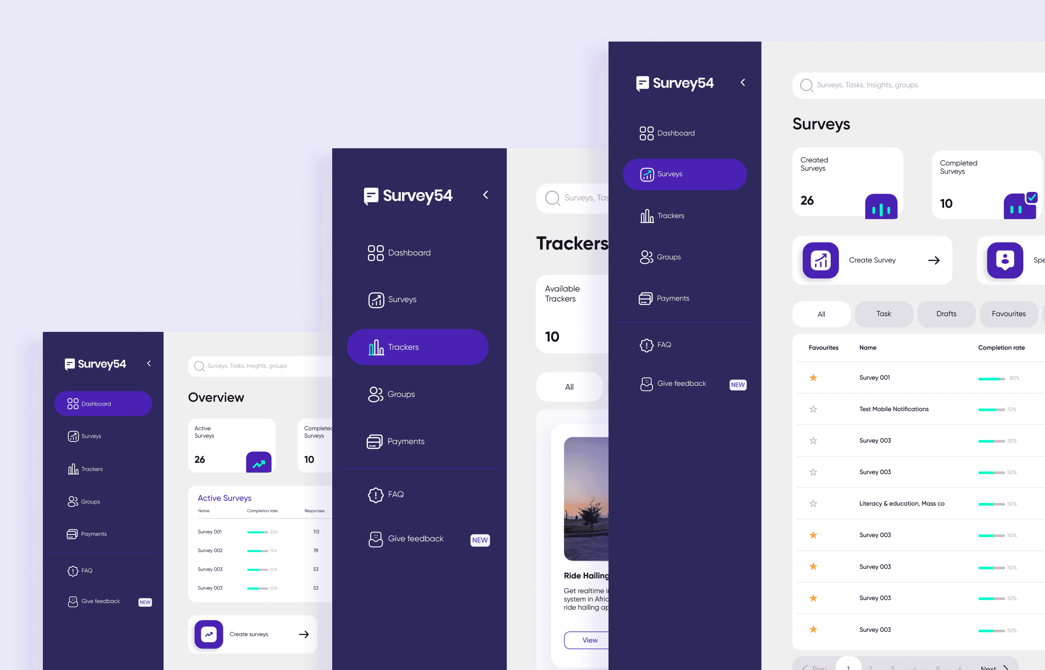 App Screen with open sidebar