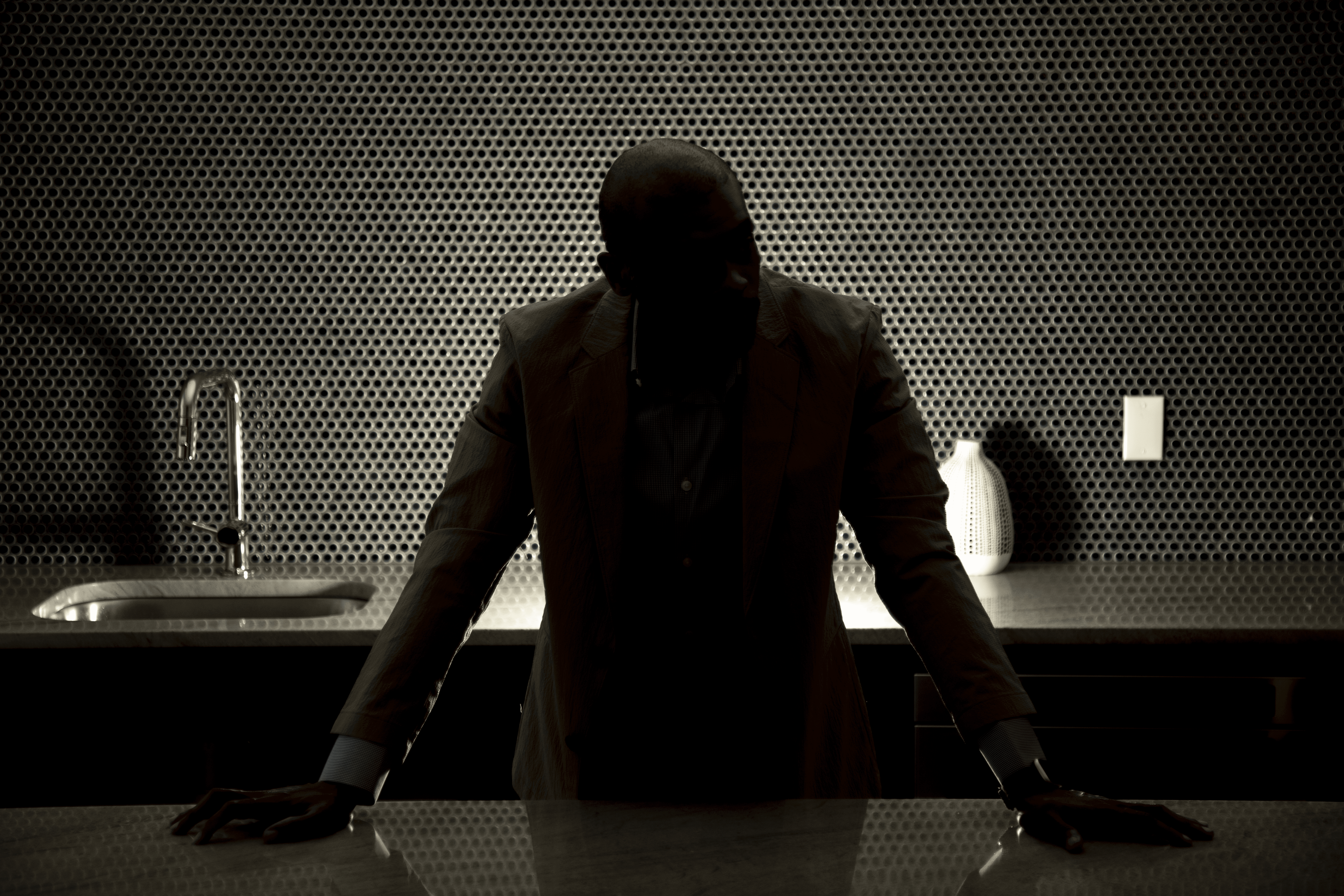 Portrait of portfolio creator – back view