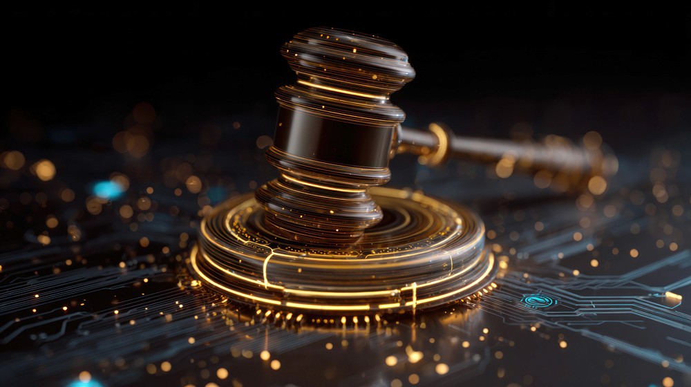 Red digital warning symbol glowing on a circuit board interface, representing active ransomware exploitation of the VMware ESXi CVE 2025 22225 vulnerability and hypervisor compromise.