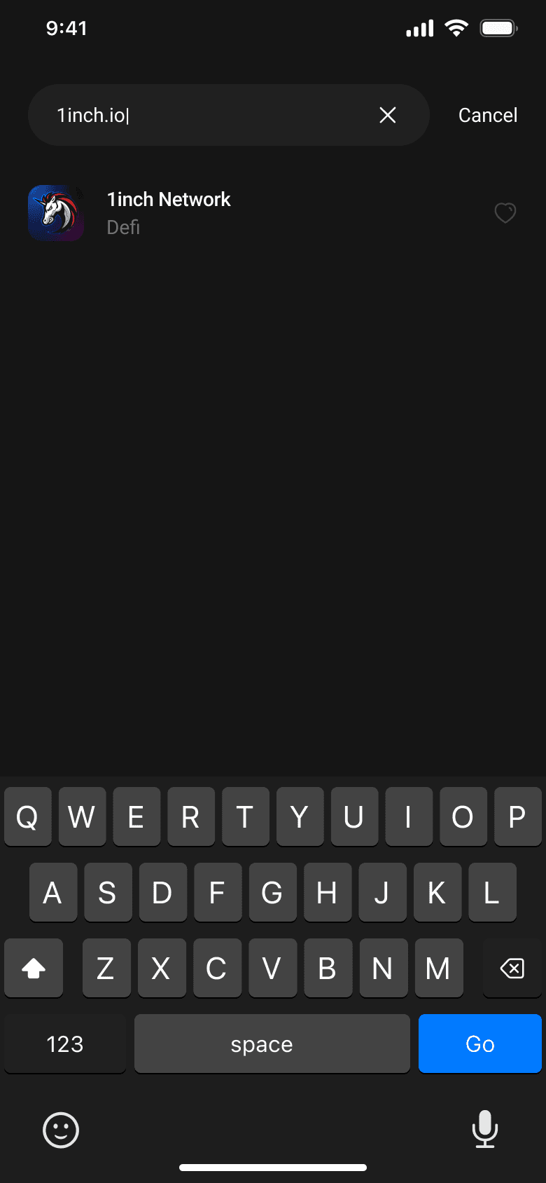 Domain detected — Go button shown