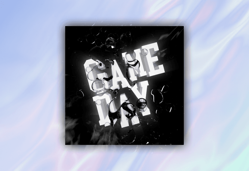 Super Bowl party invitation with gold and blue colors