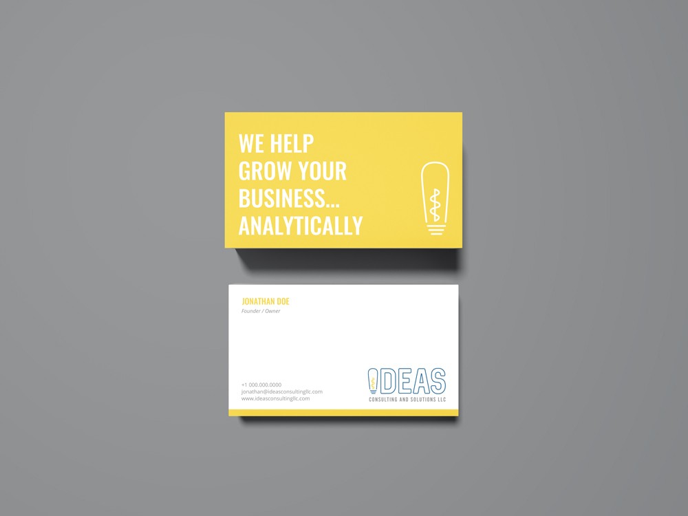 Business cards designed for Ideas Consulting