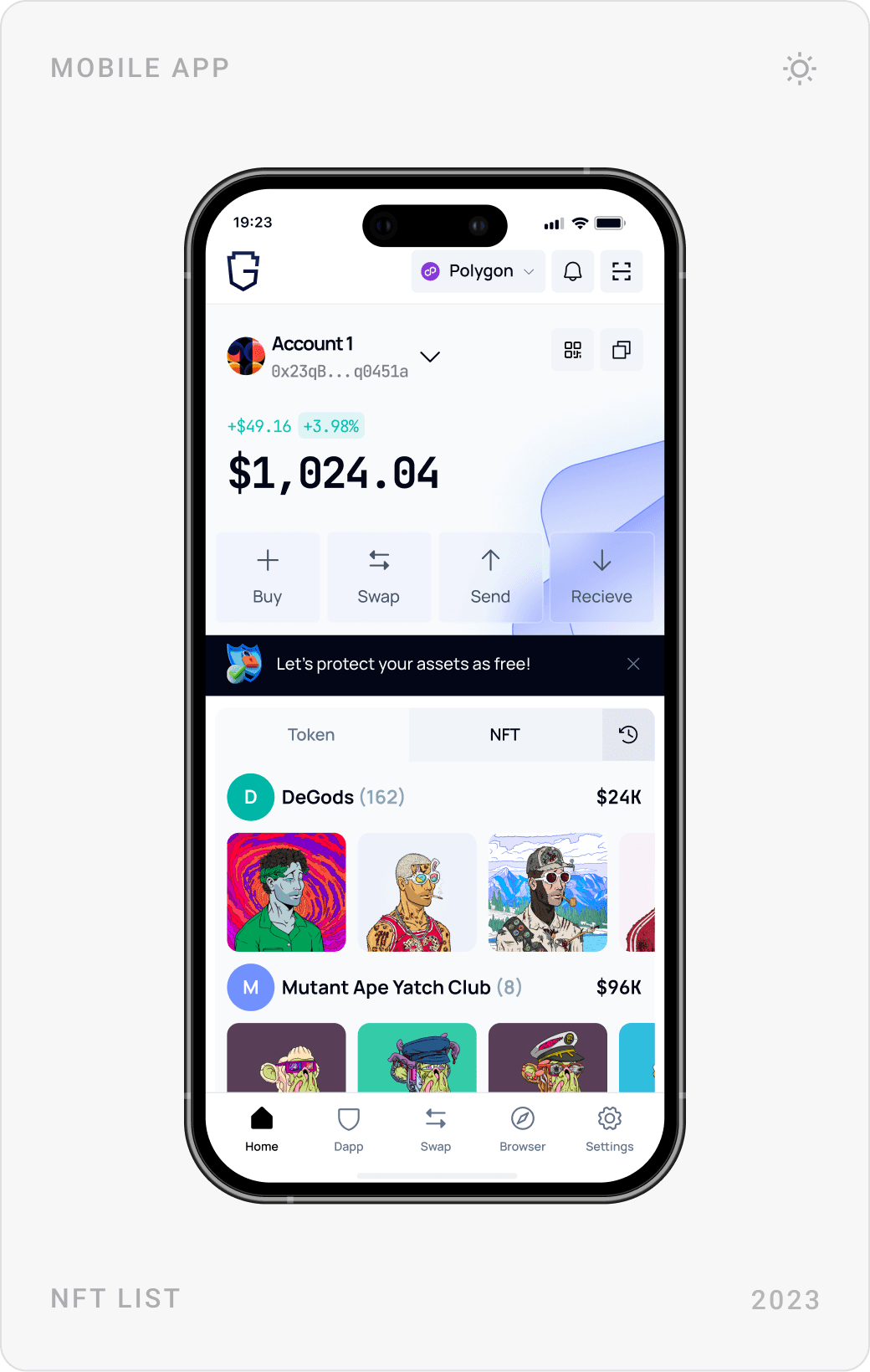 Modern NFT Collection List Mobile Design
