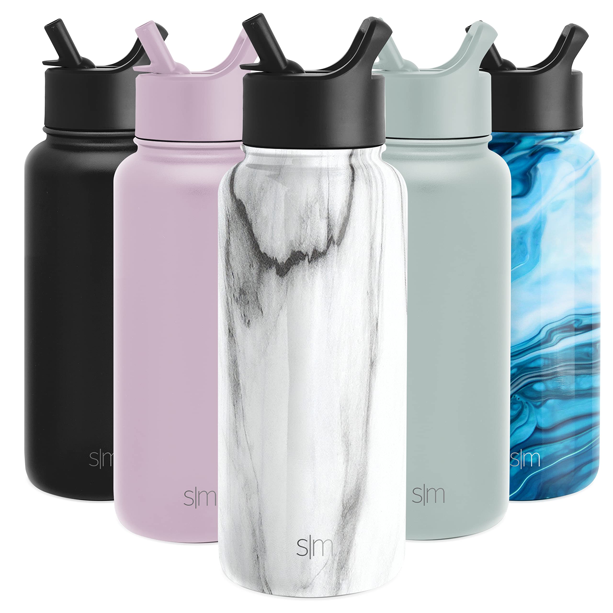 Simple Modern Summit insulated water bottle with straw and chug lids in matte finish
