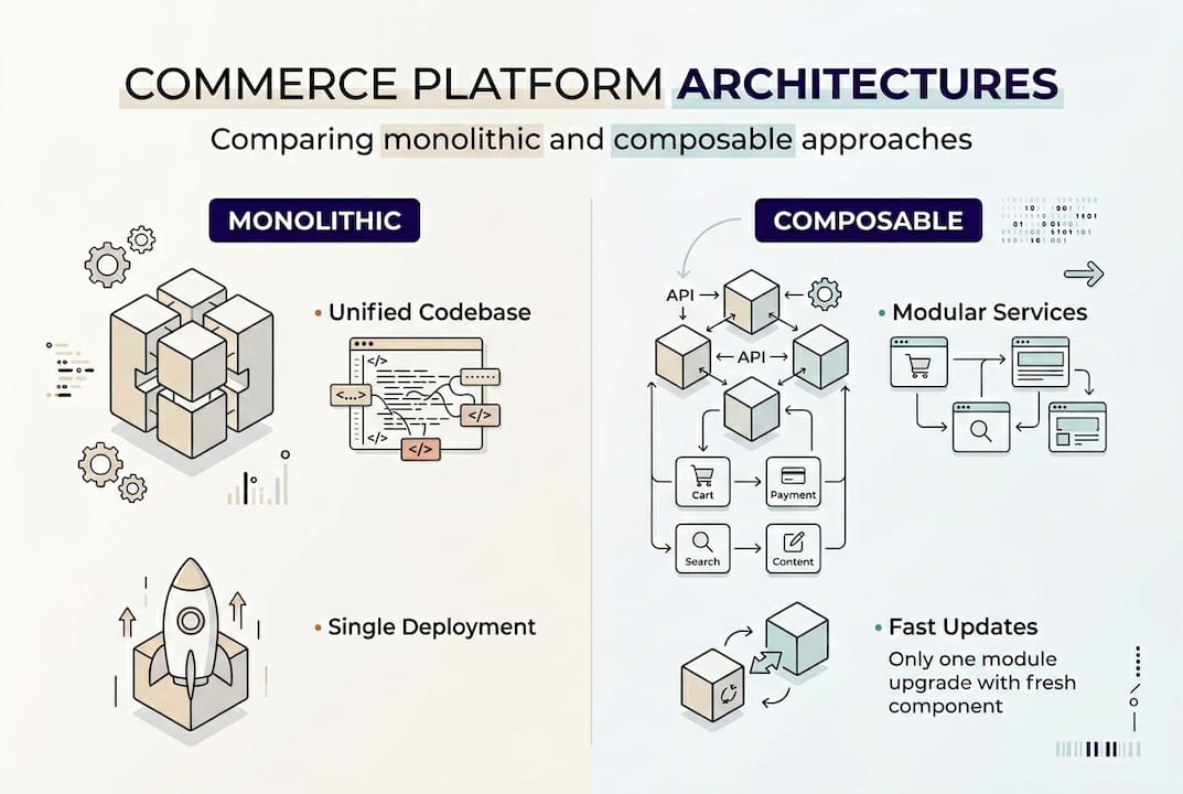 Infographic comparing commerce platforms