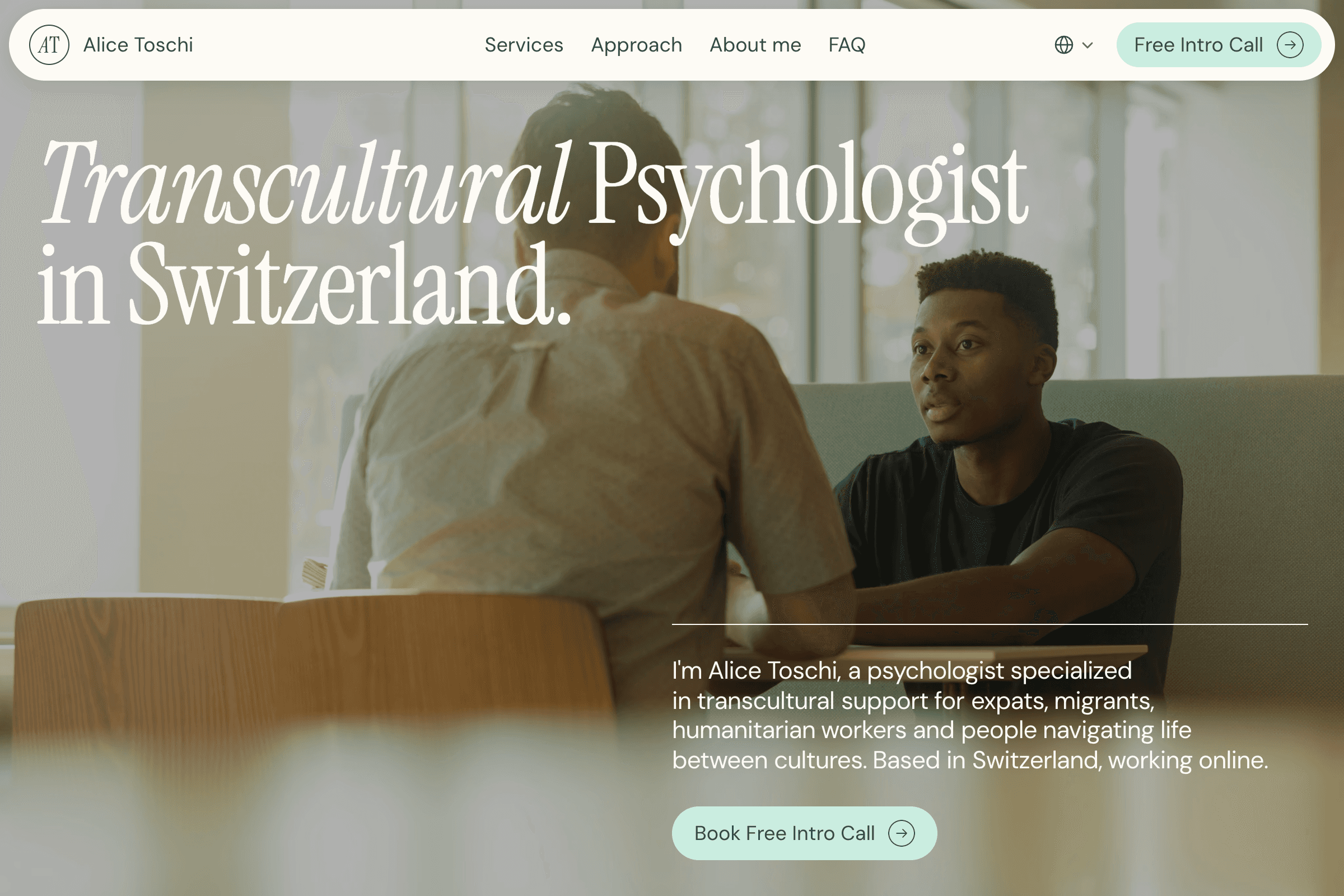 Landingpage Website-Projekt Alice Toschi
