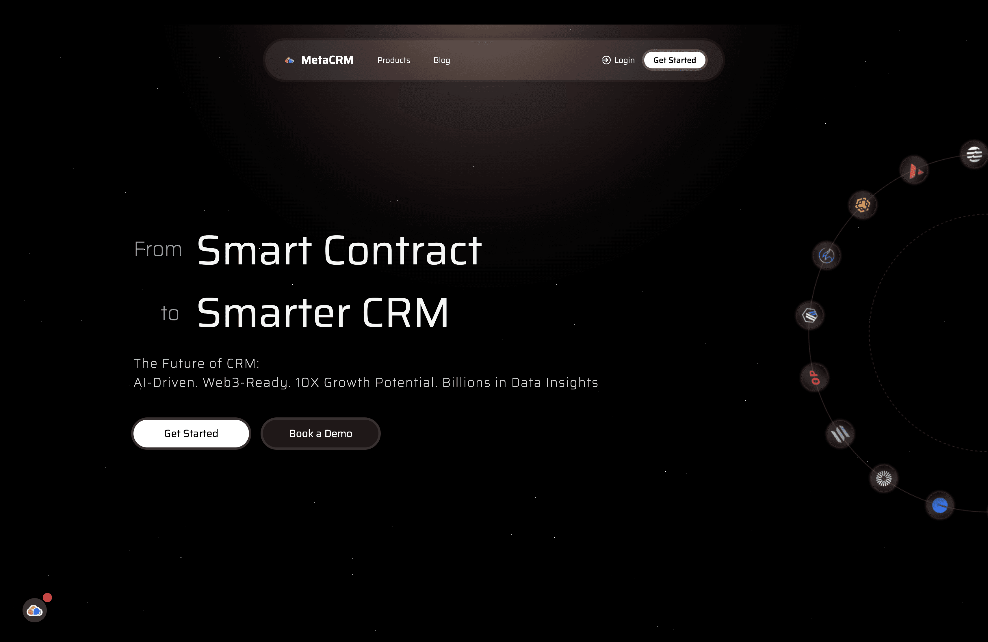 MetaCRM homepage Web3 CRM and onchain customer analytics platform