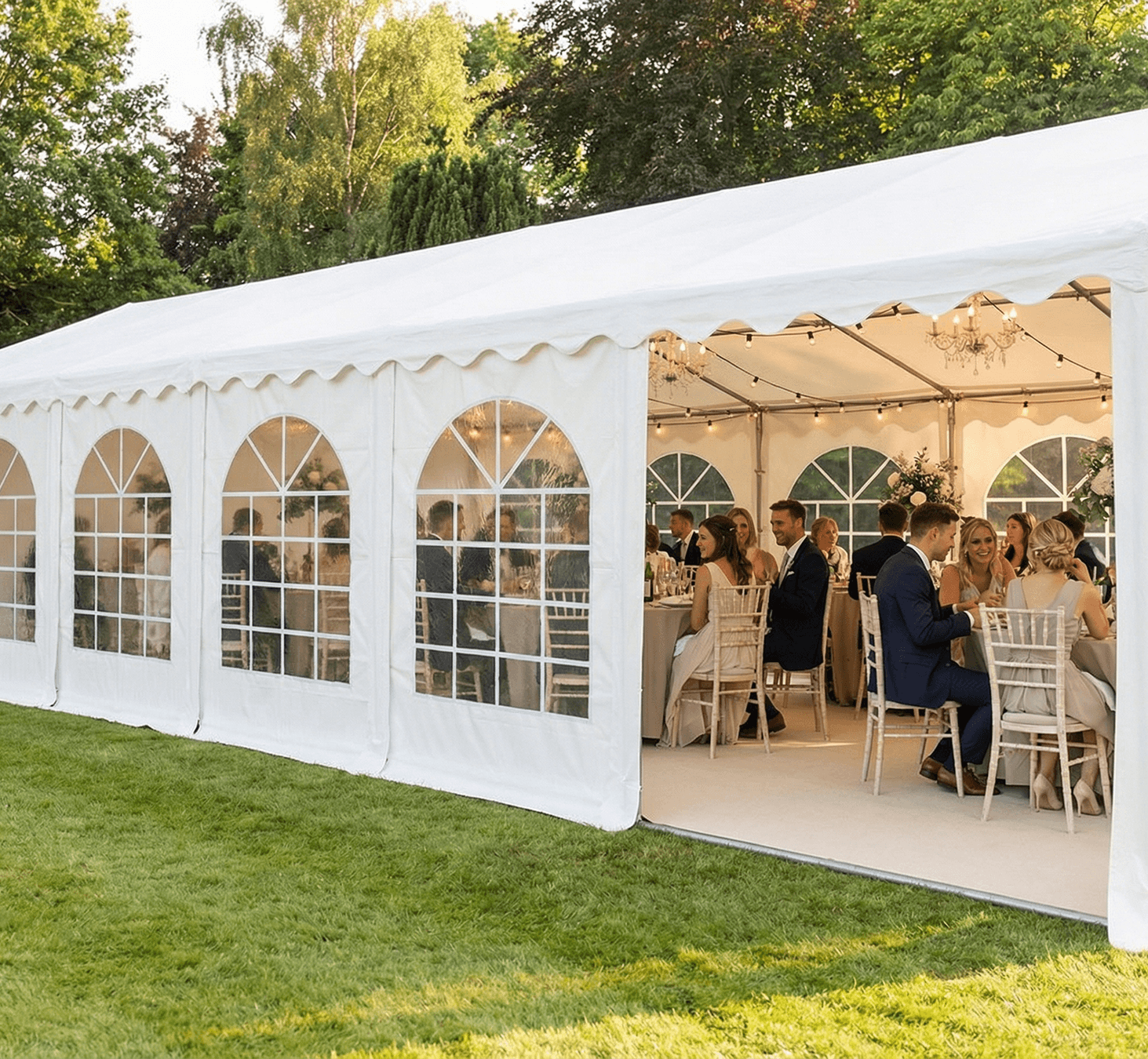wo colleagues walking and talking in a modern office hallway with warm wooden tones.
