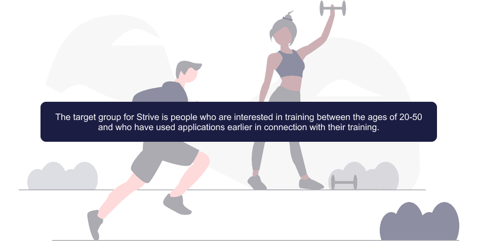 The image show an illustration two people training with text of the target group