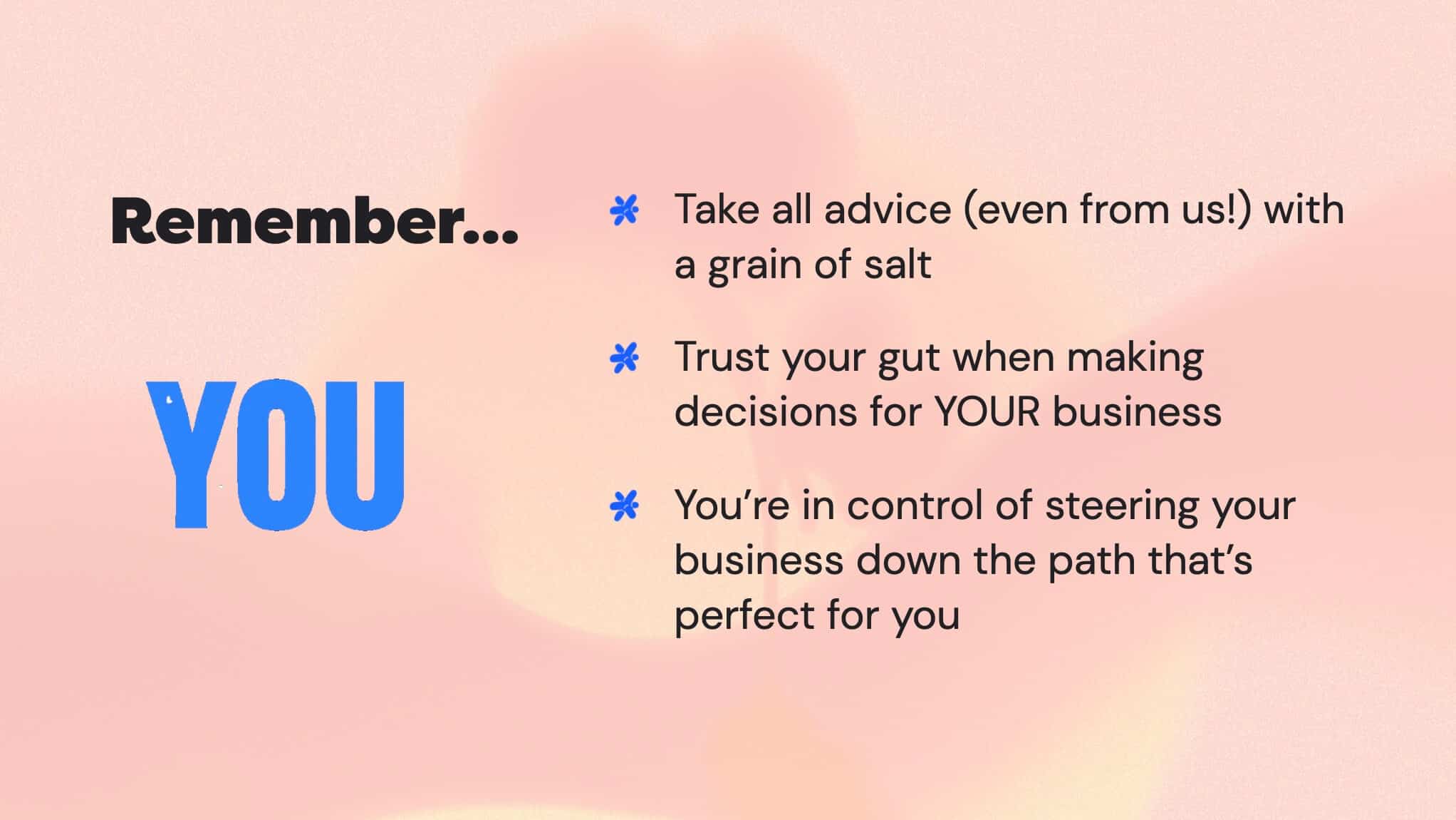 Trust yourself recap