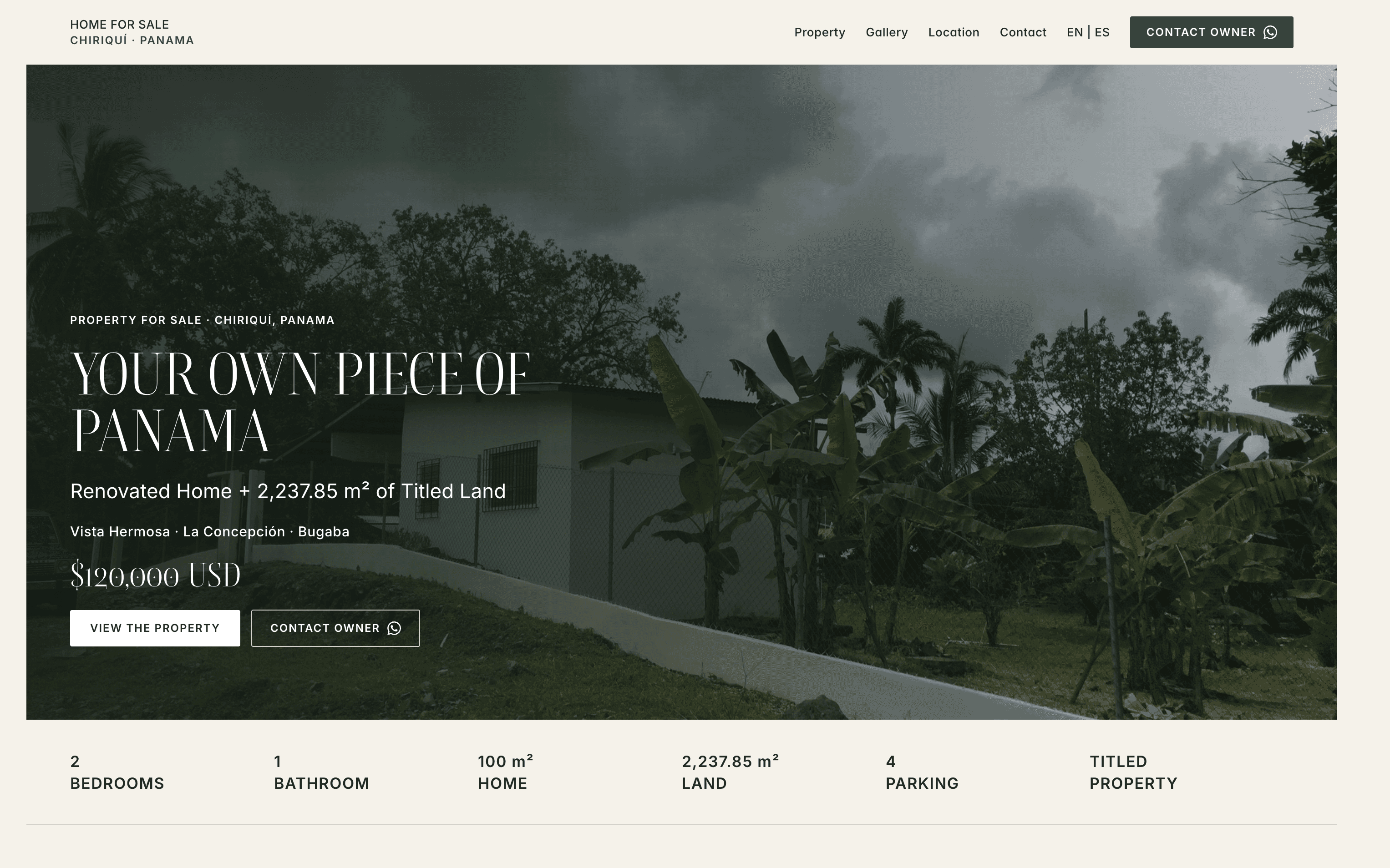 Home in Chiriquí real estate website designed by Full Kolor