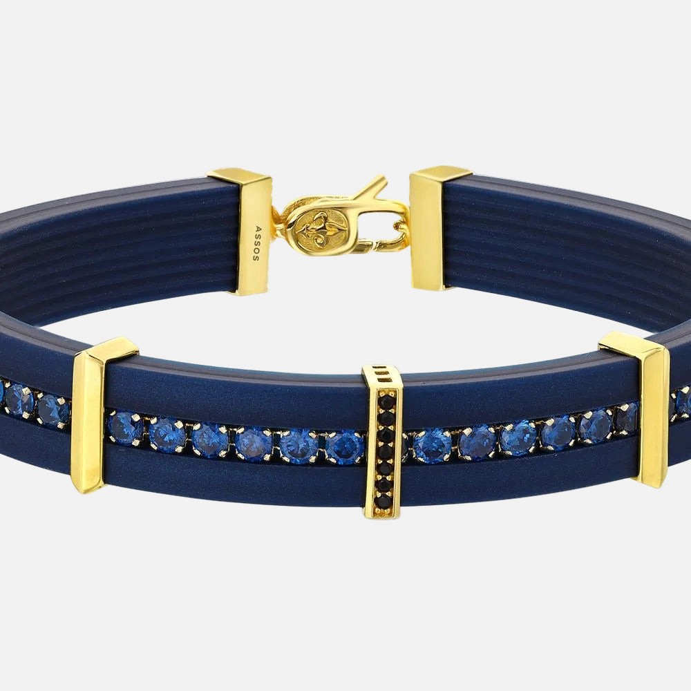 Assos Pırlanta 14 Ayar Altın Şık Tasarım Modern Erkek Bileklik