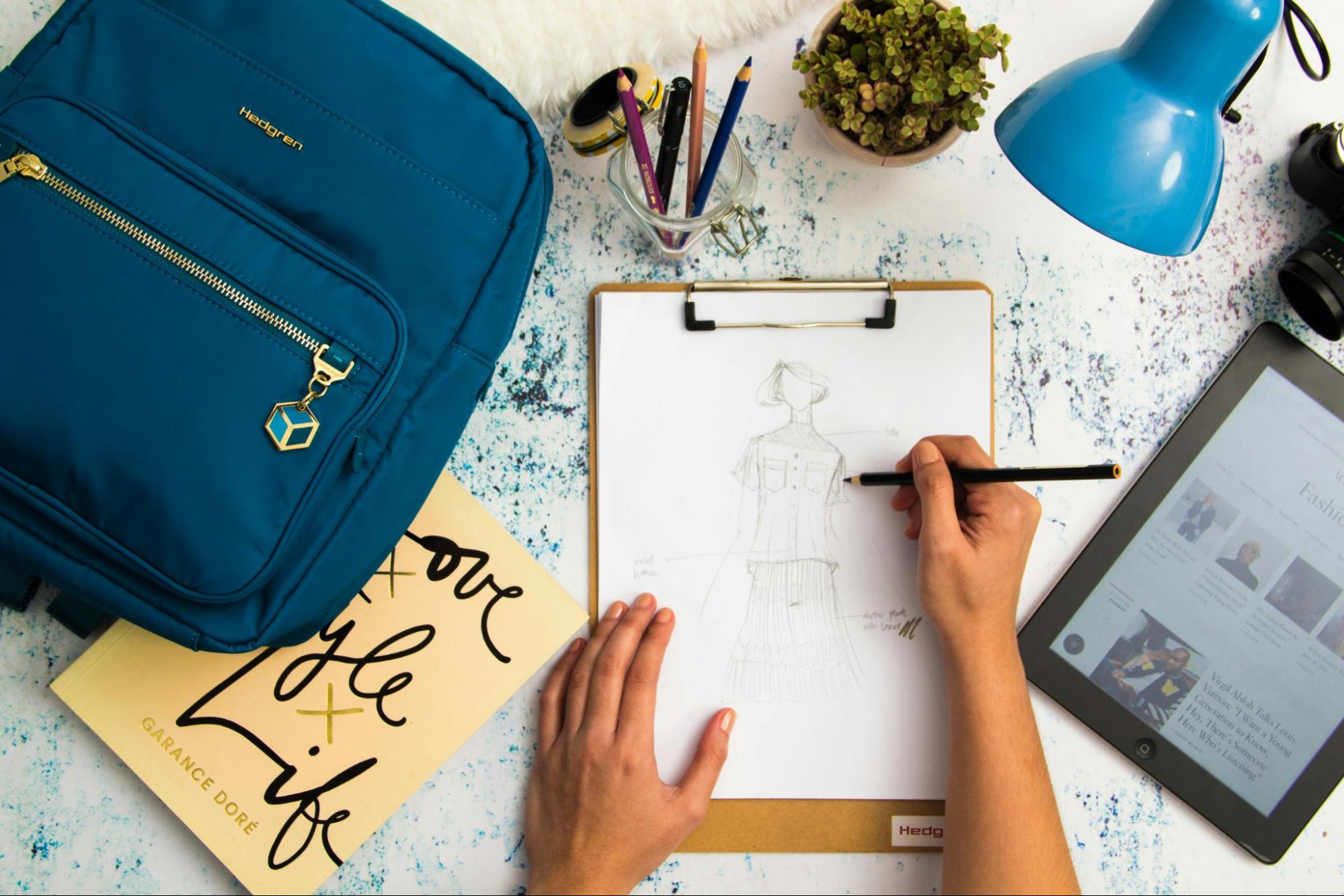 designer sketching apparel designs