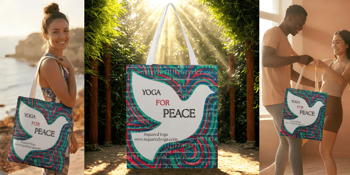 Founder Jimmy Lau-Reiter iSquared Yoga apparel, showcasing bold sustainable handmade designs, community impact, Yoga for Peace initiative supporting wellness efforts