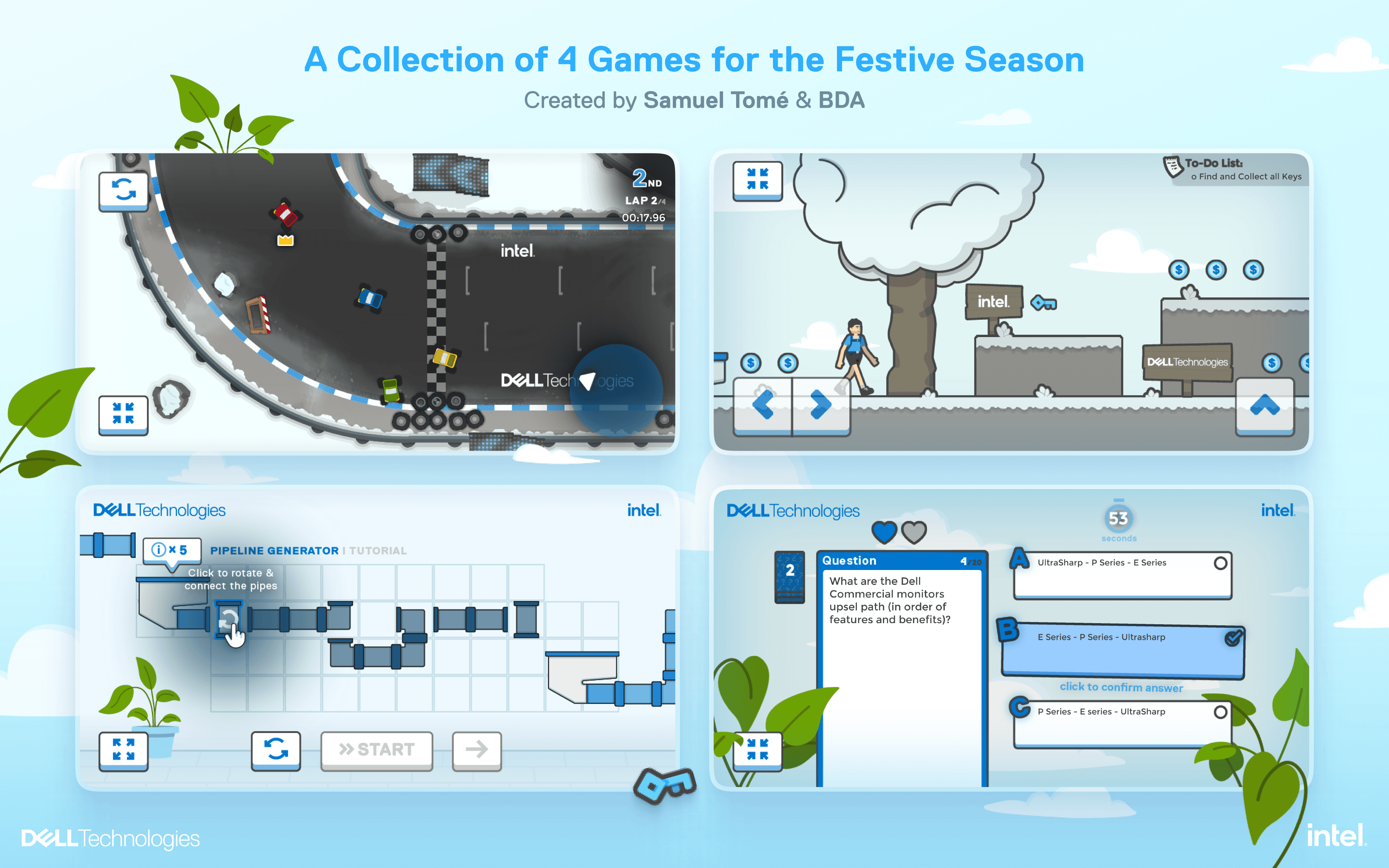 Collection of Games for the Festive Season Advent Calendar Intel Dell - by Samuel Tomé Designer & Game Developer