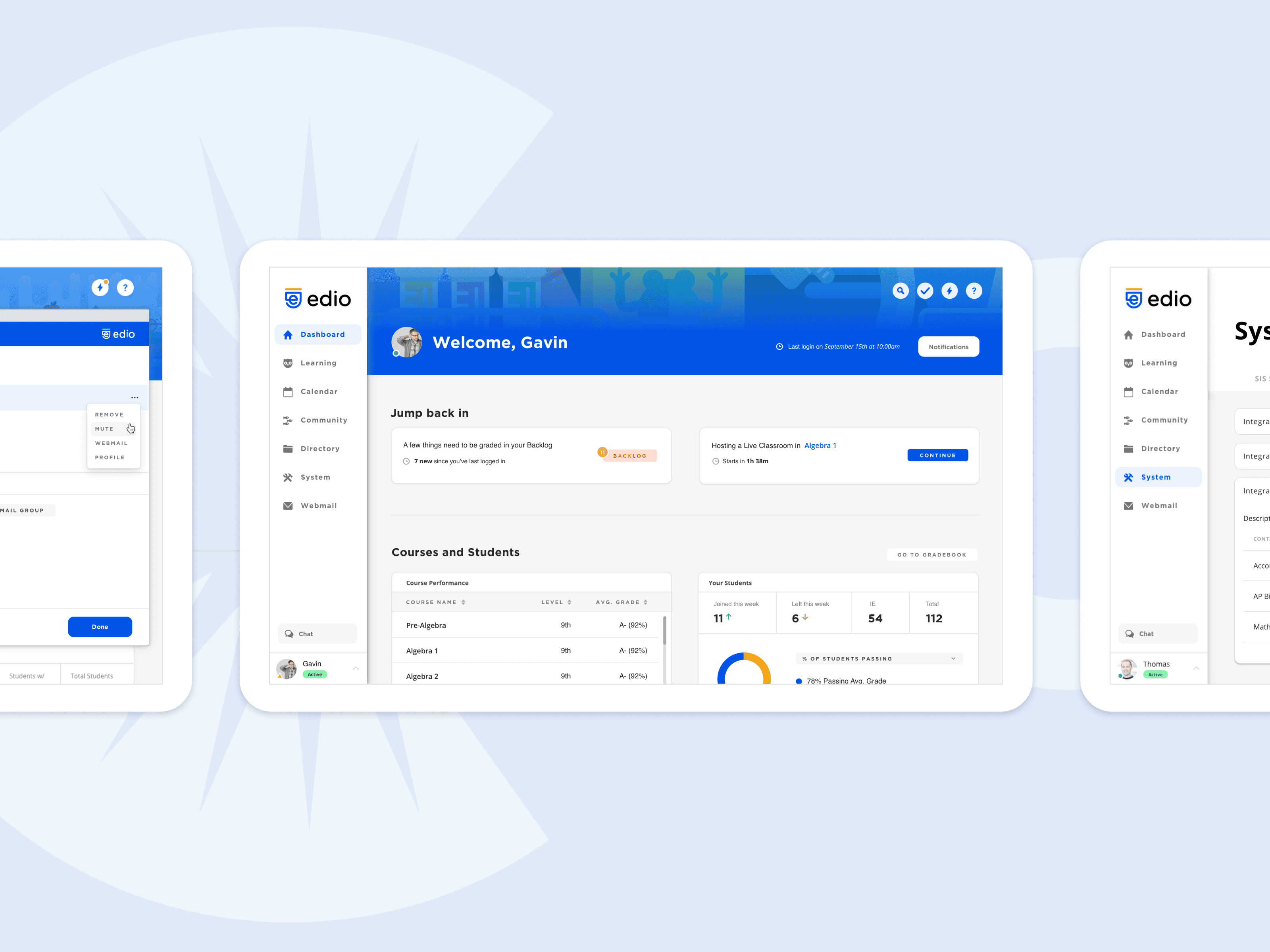 Edio Dashboard LMS