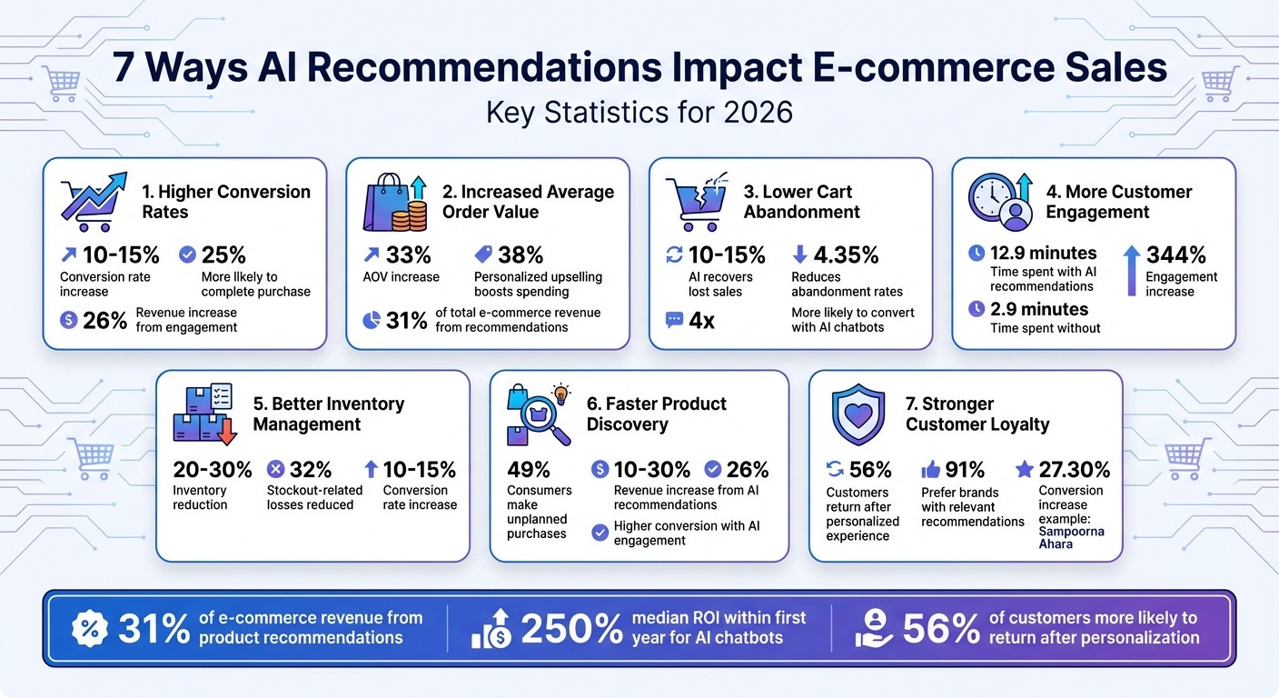 7 Ways AI Recommendations Impact E-commerce Sales: Key Statistics