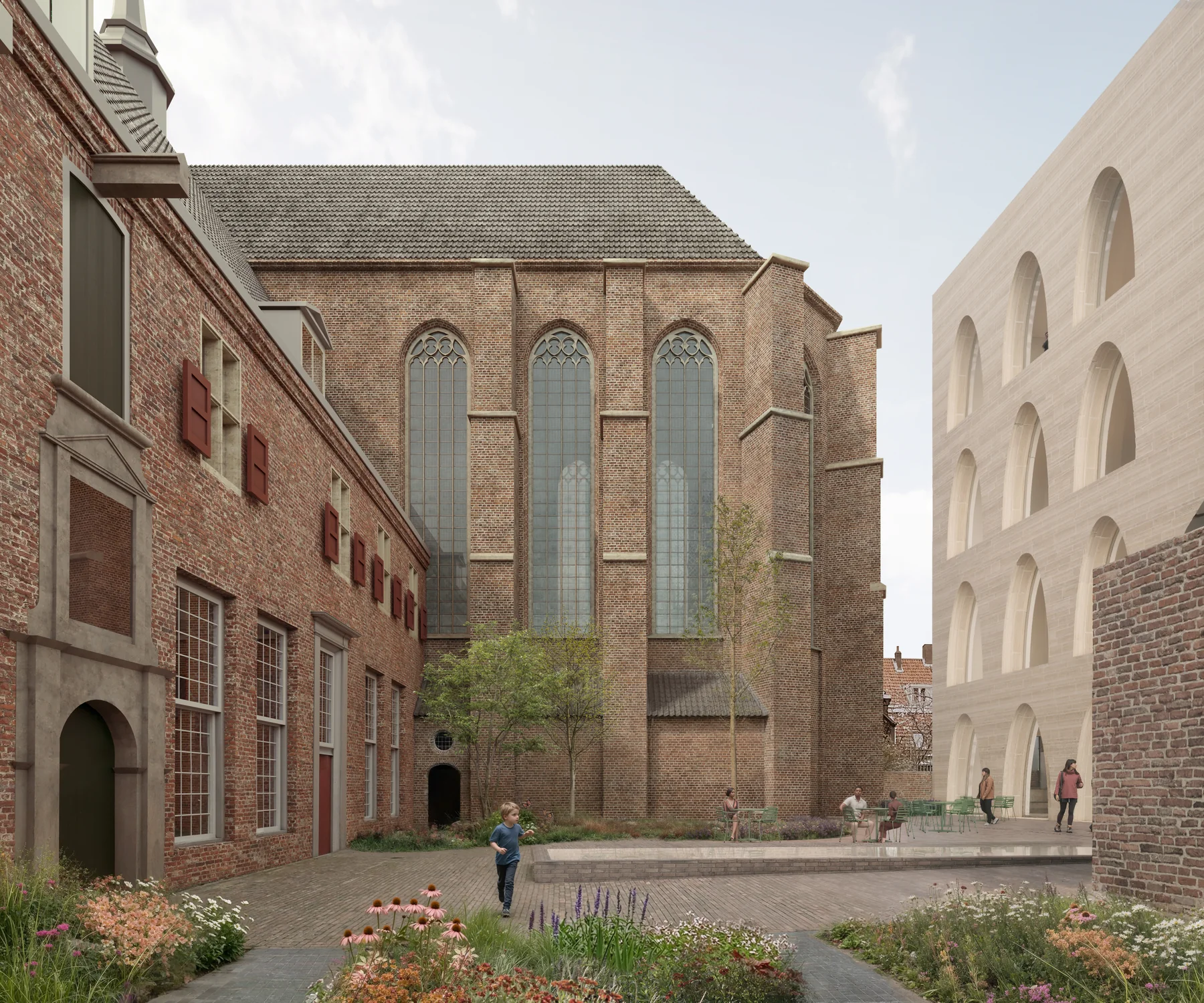 Living space with restored period details and modern furniture — Leinster House visualization