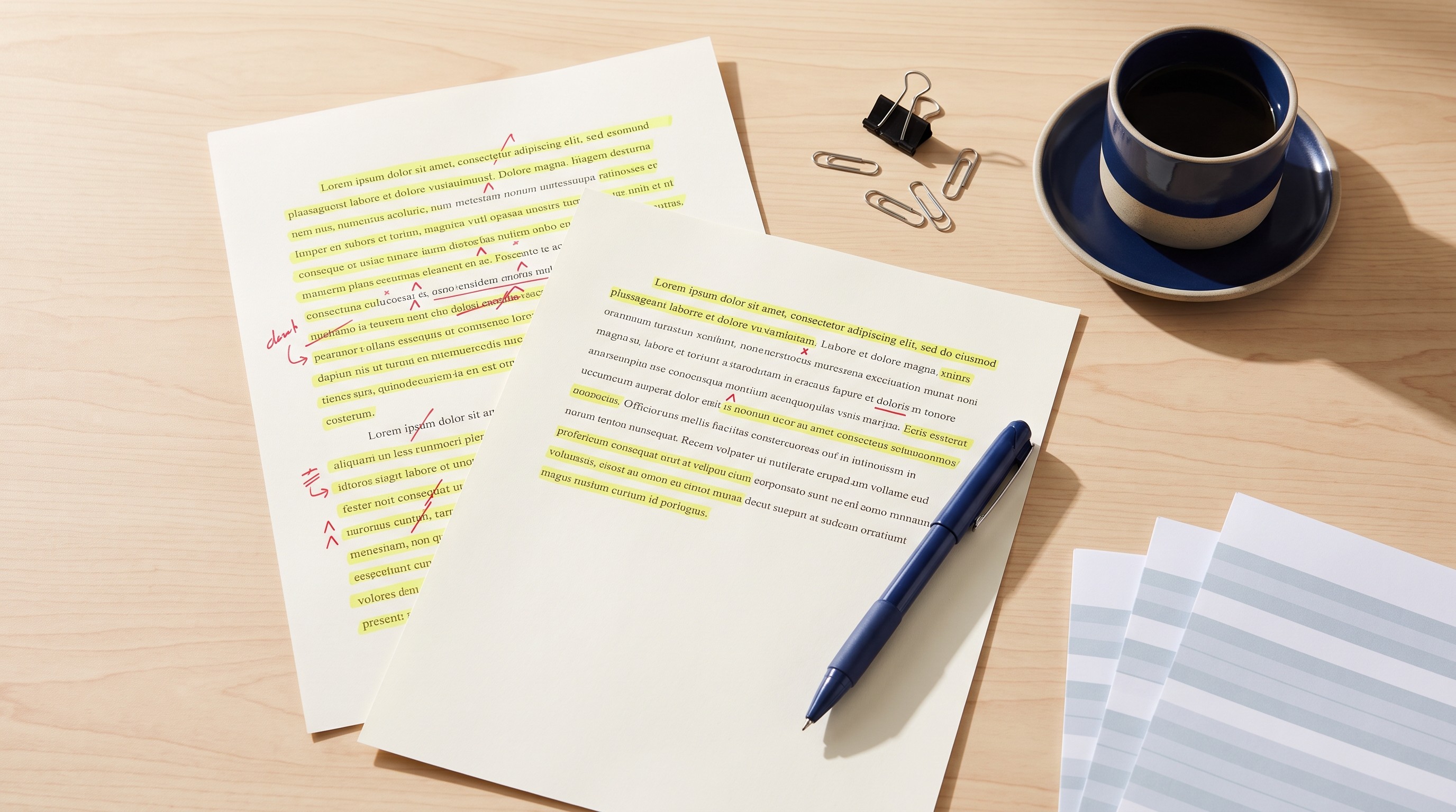 Before-and-after academic abstract revision