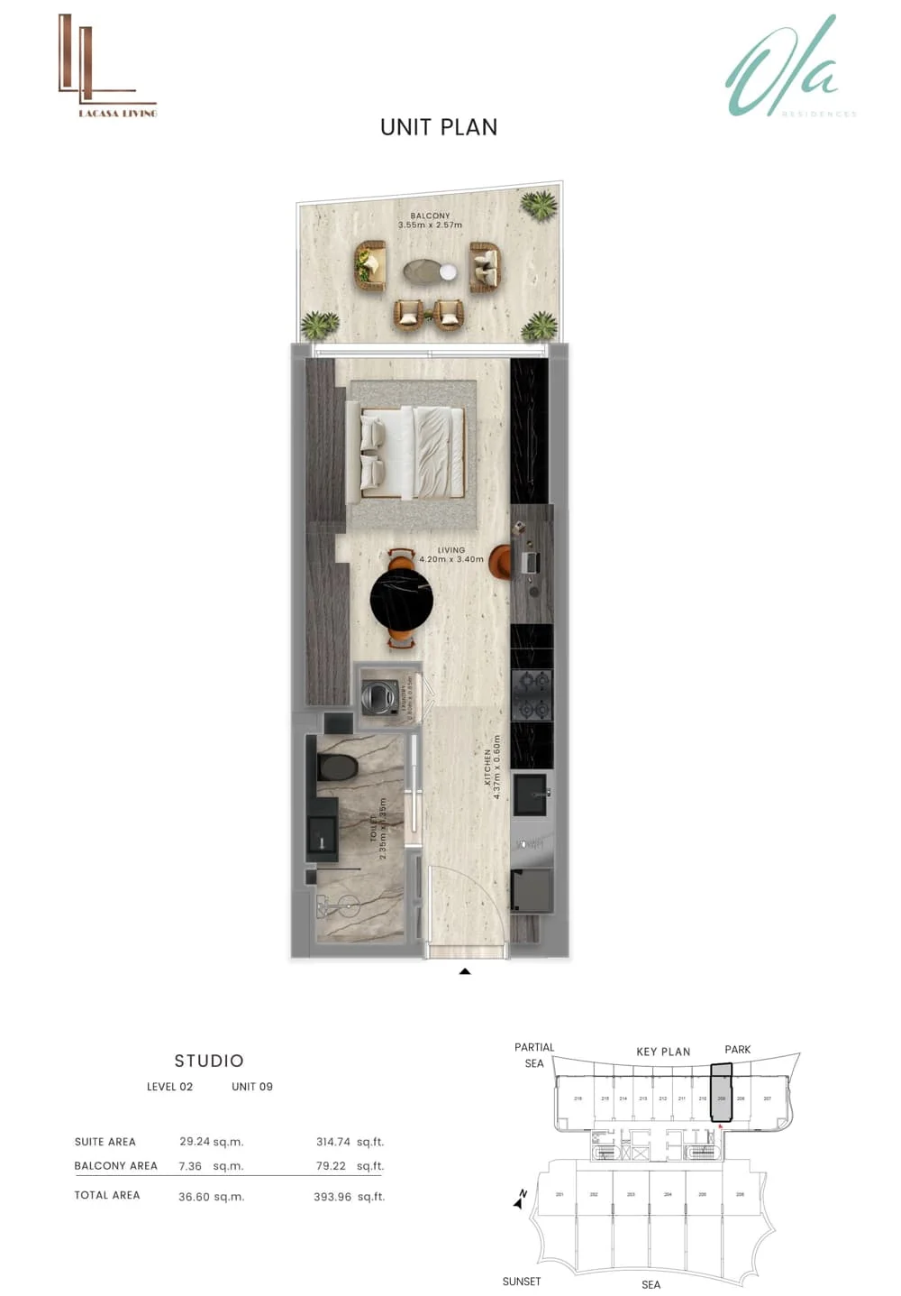 Ola Residences Floor Plan Studio